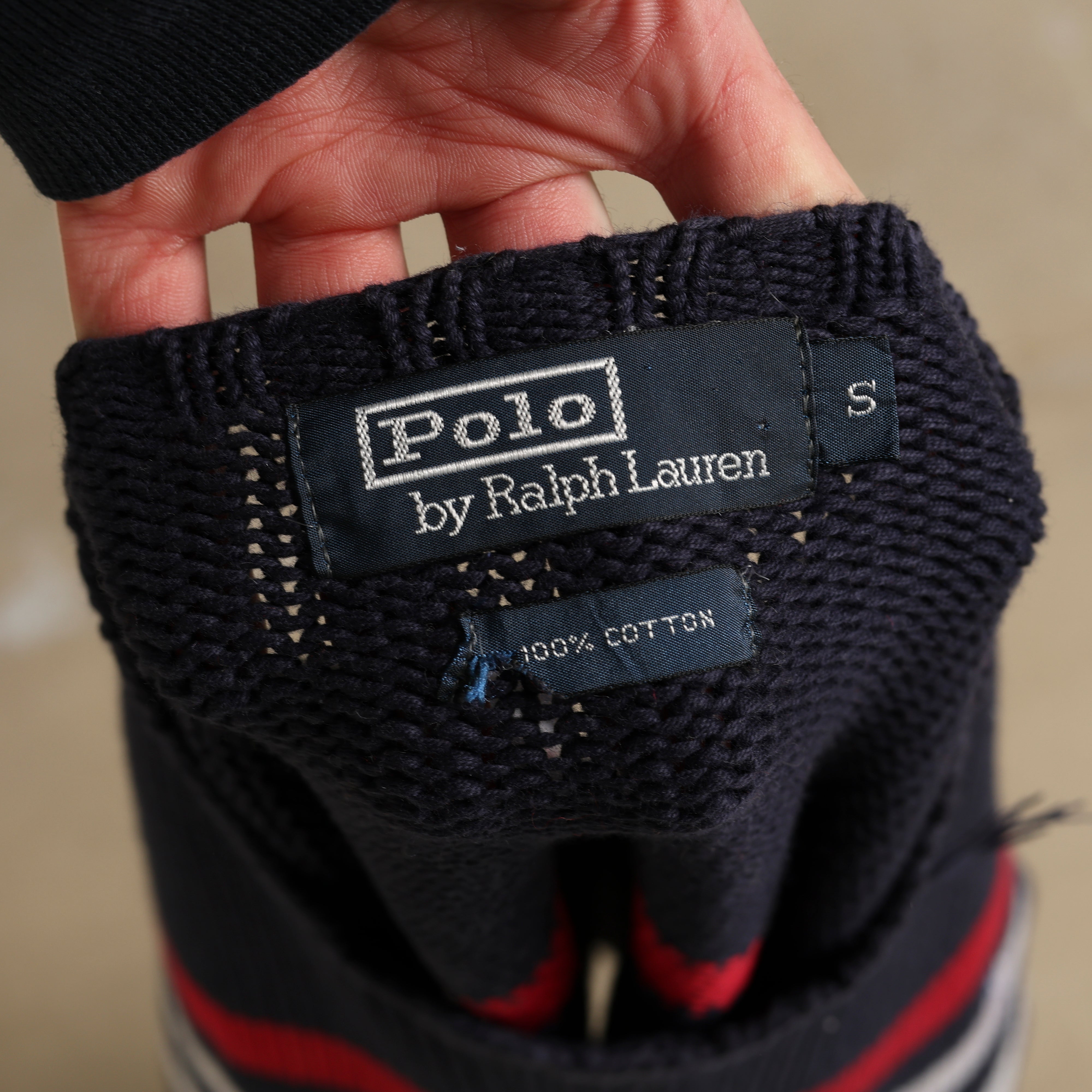 Vintage Polo Ralph Lauren Jumper S Navy Blue Cotton