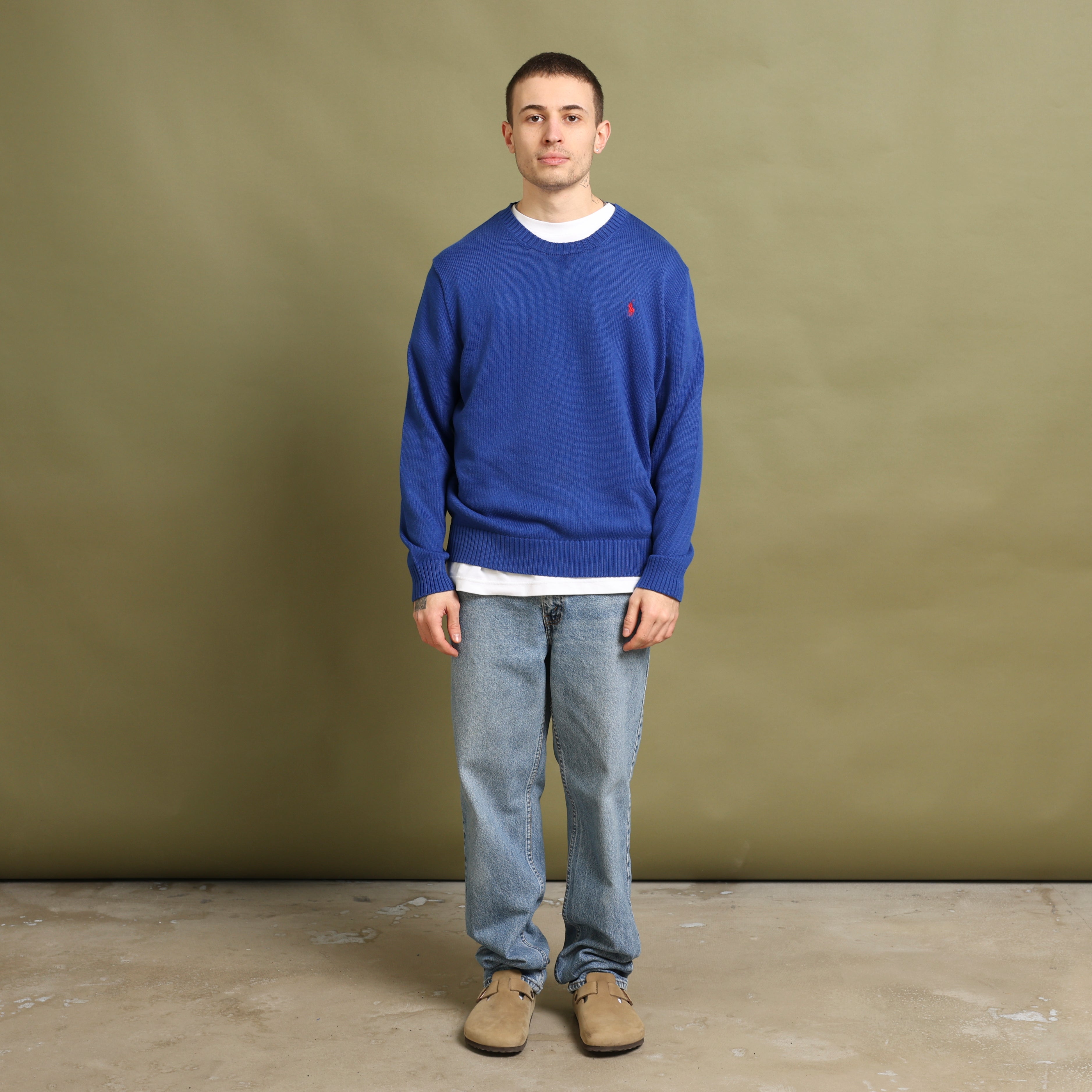 Vintage Polo Ralph Lauren Jumper M Blue Cotton