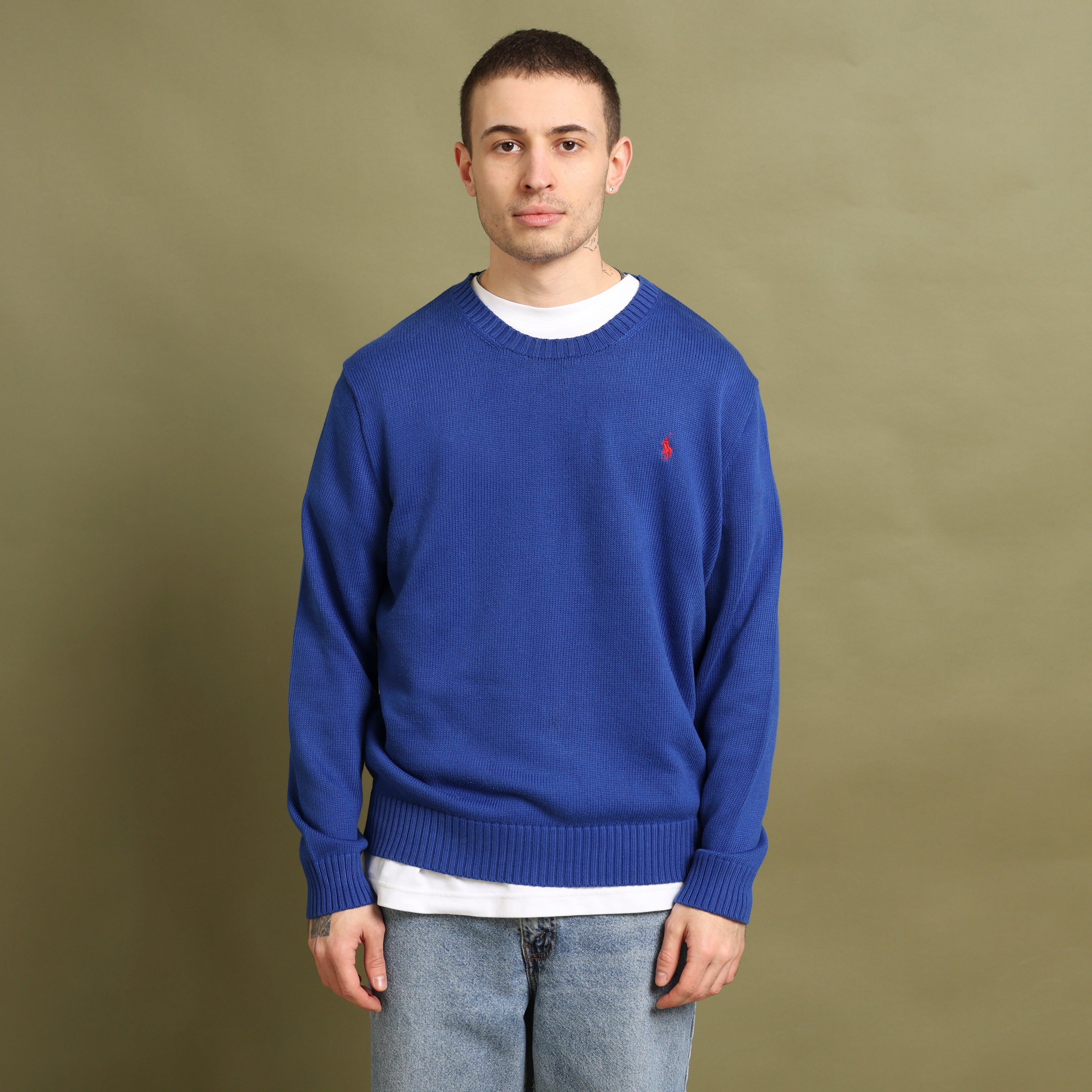 Vintage Polo Ralph Lauren Jumper M Blue Cotton