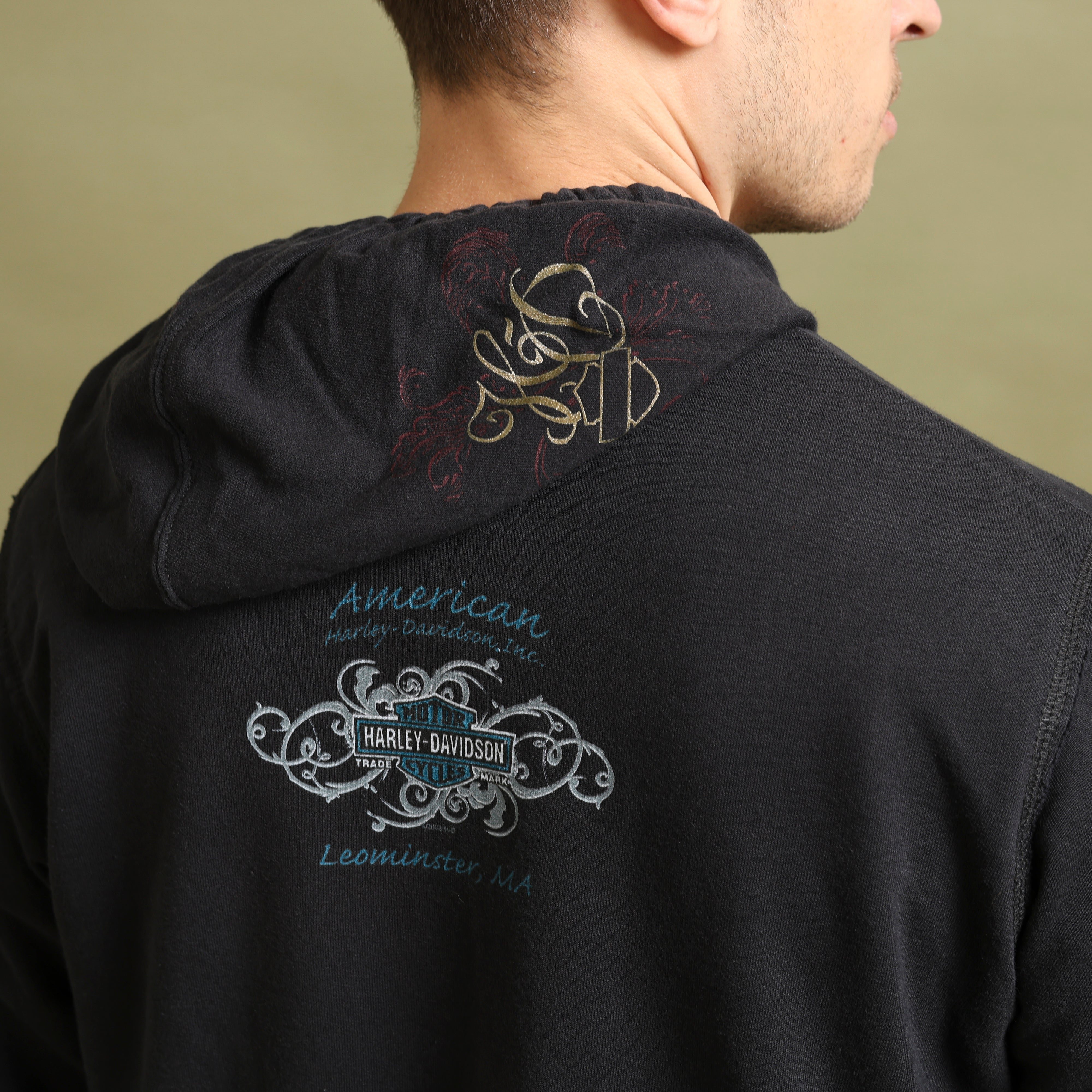 Vintage Harley Davidson Full-Zip Hoodie  S Black Cotton