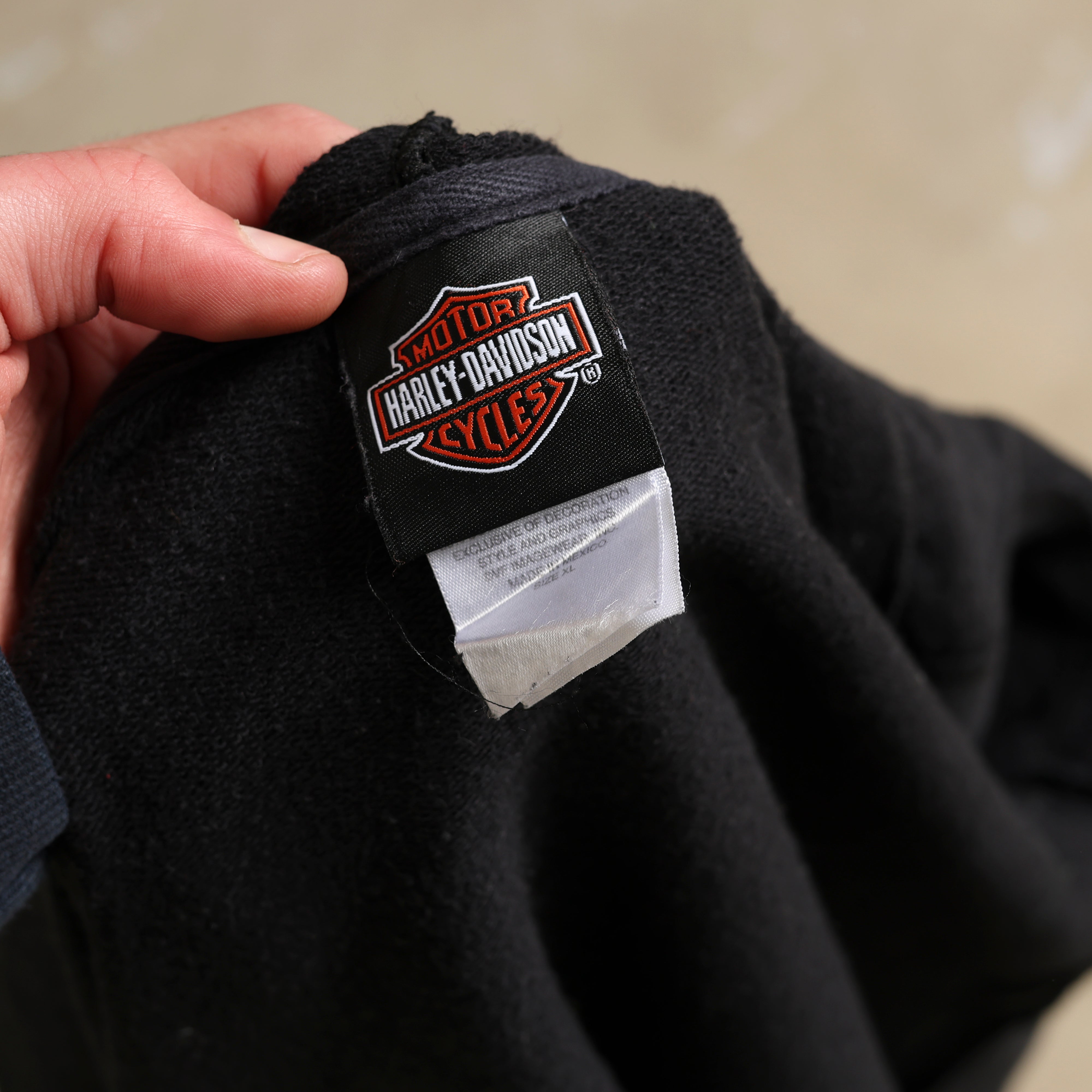 Vintage Harley Davidson Full-Zip Hoodie  S Black Cotton