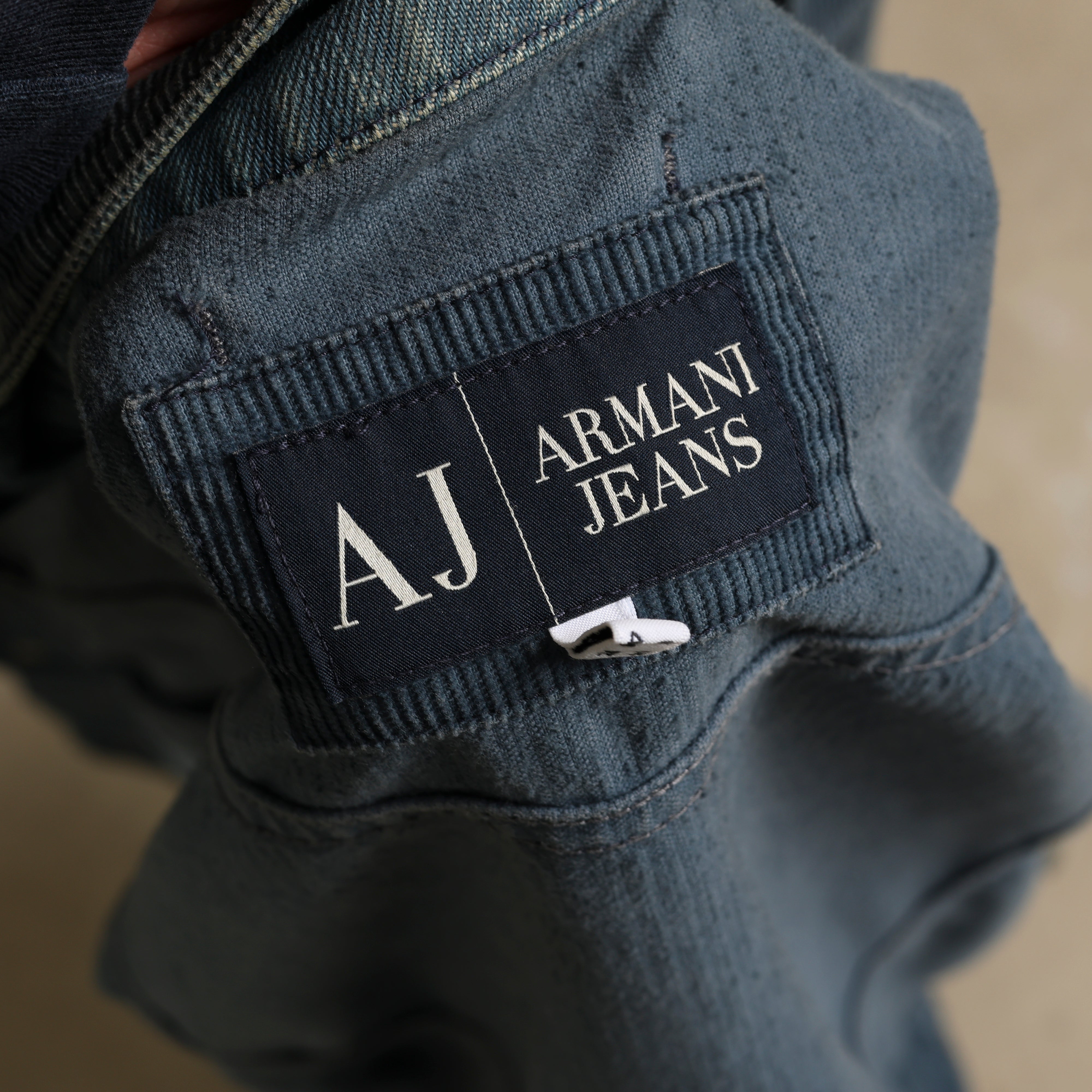 Vintage Armani Jeans Chore Jacket M Blue Corduroy