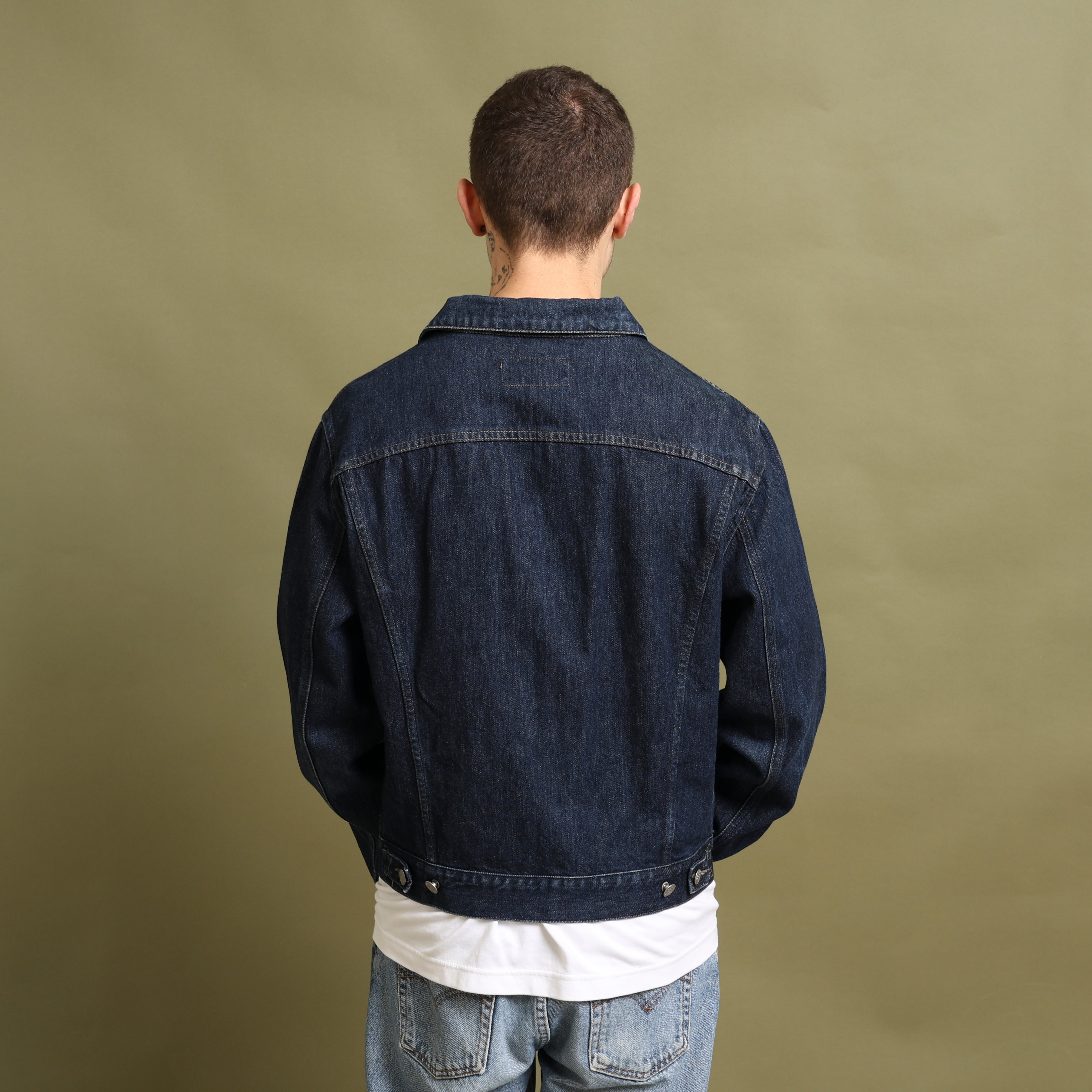 Vintage Armani Jeans Denim Jacket M Dark Blue Denim