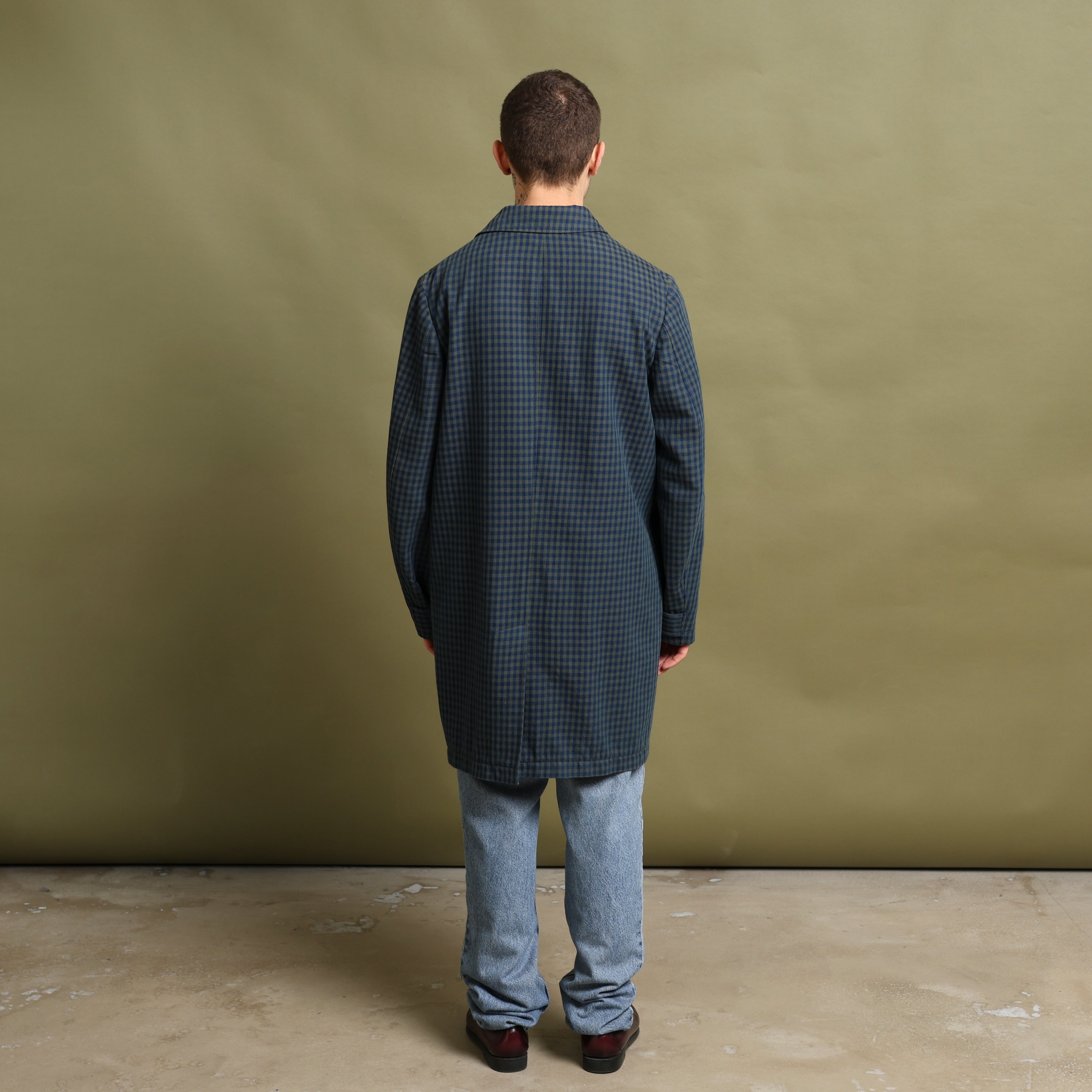 Vintage Paul Smith Overcoat M Blue Cotton