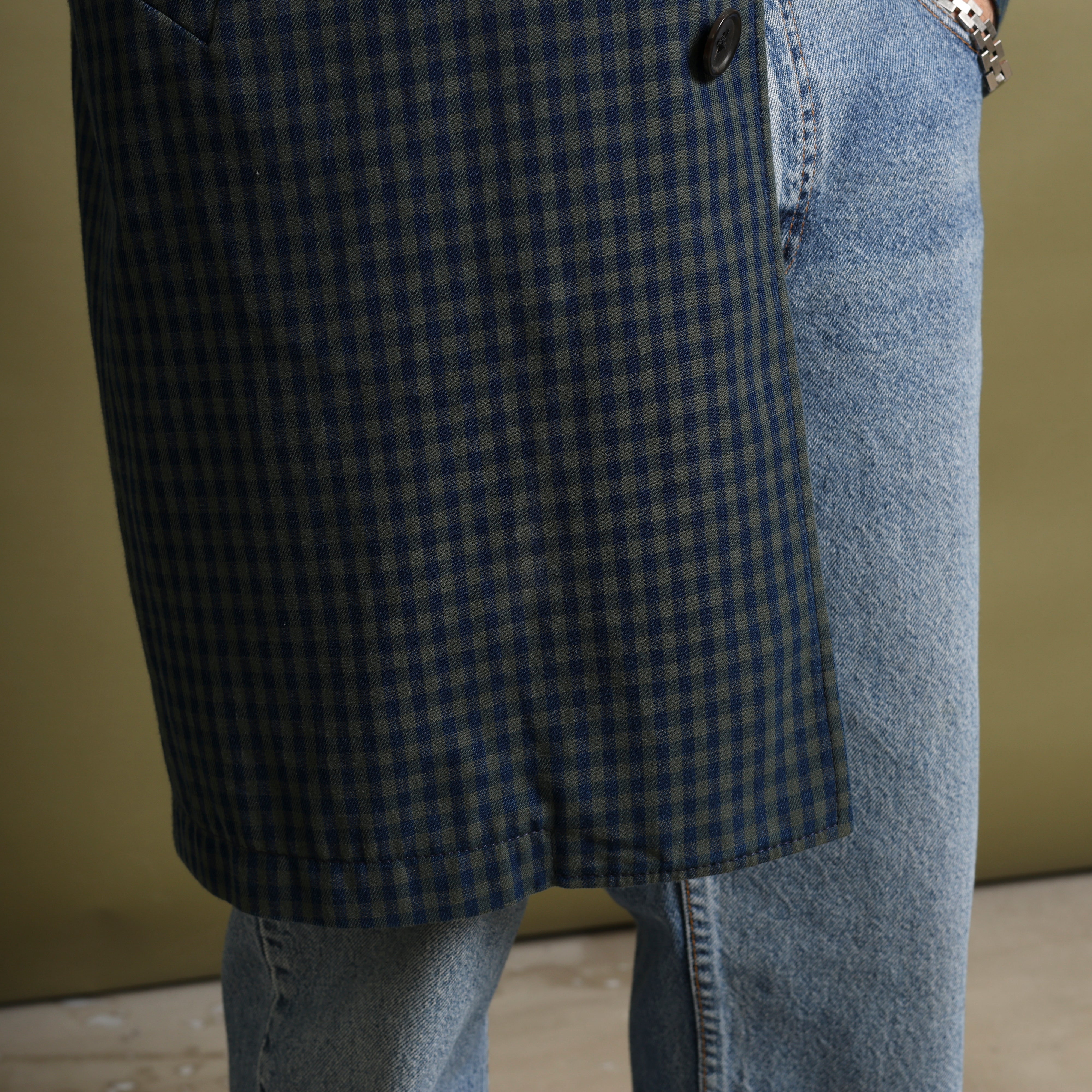 Vintage Paul Smith Overcoat M Blue Cotton