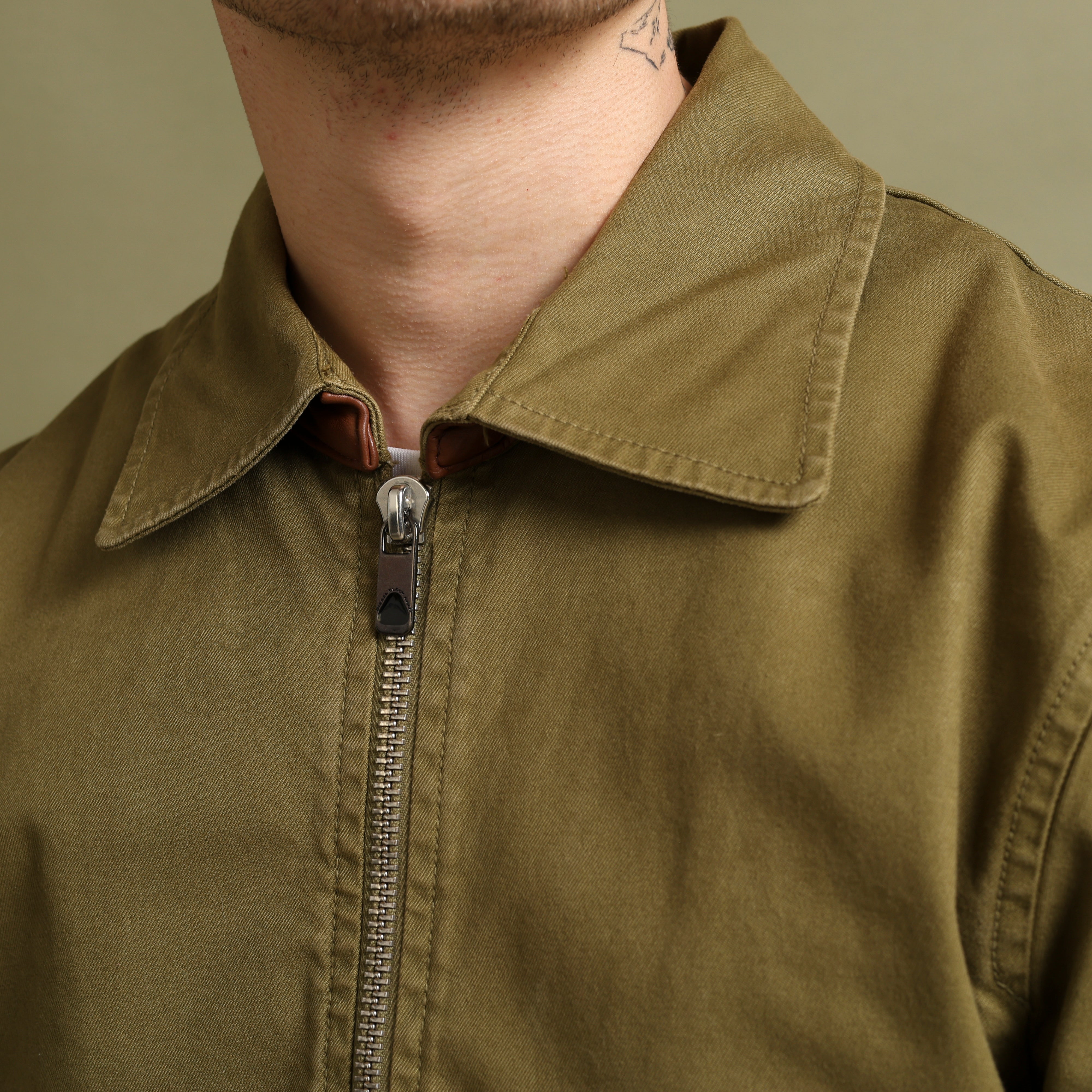 Vintage Diesel Harrington Jacket M Khaki Green Cotton