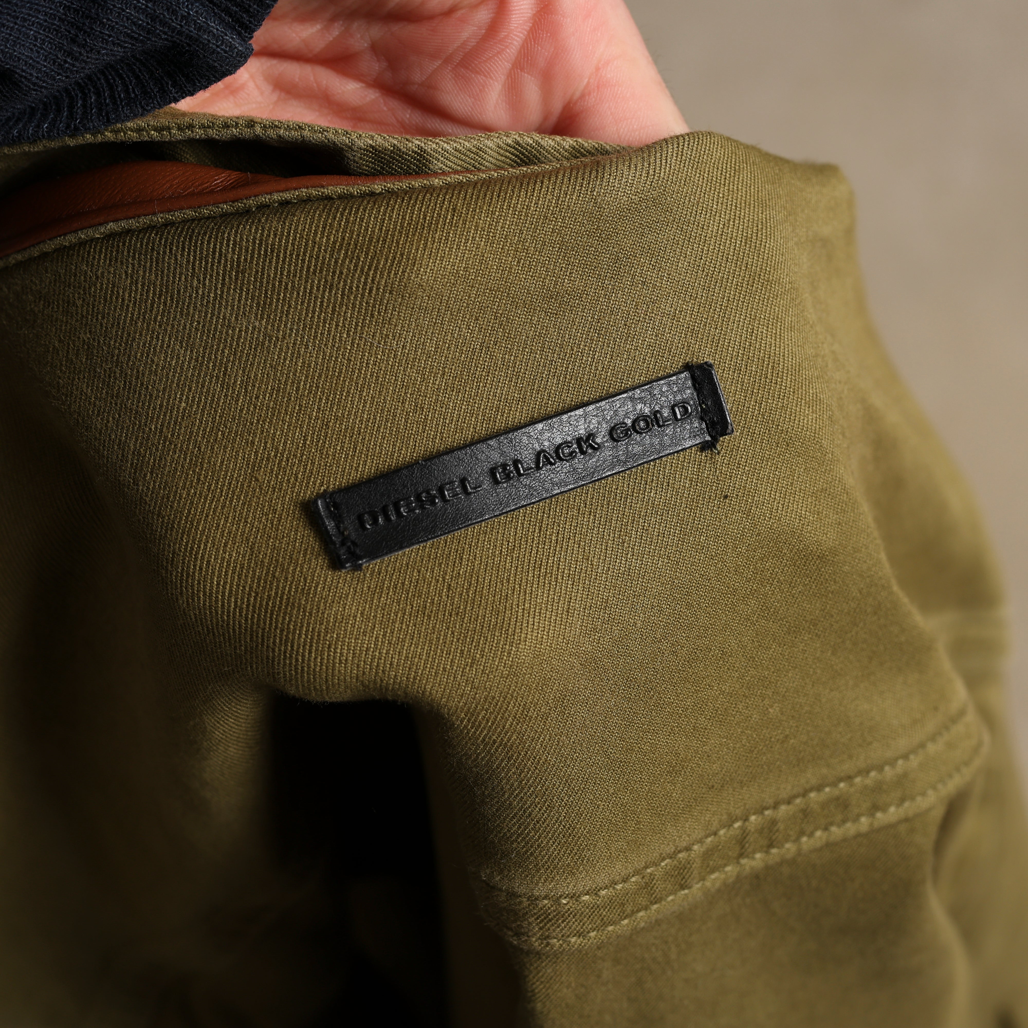 Vintage Diesel Harrington Jacket M Khaki Green Cotton