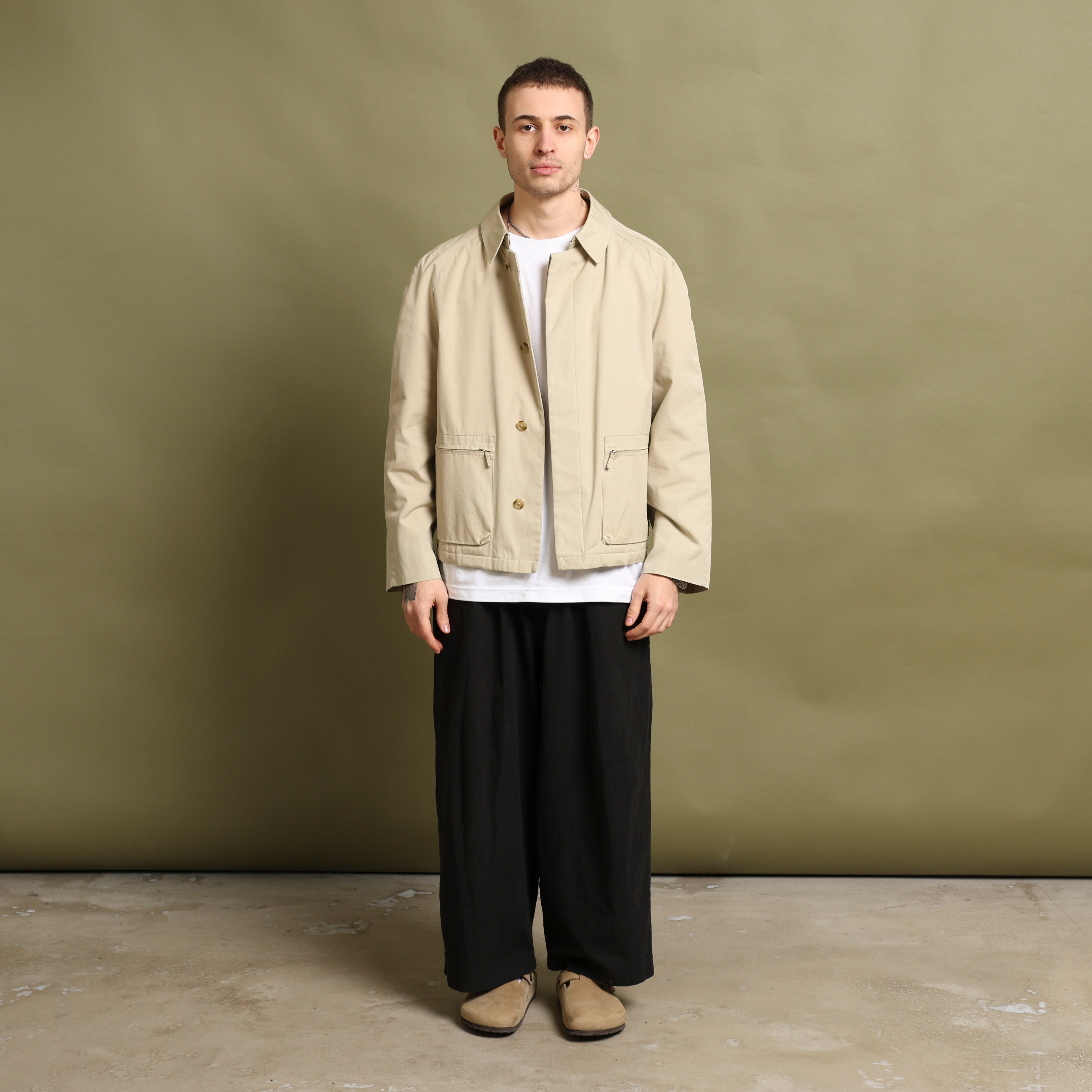 Vintage Burberry Harrington Jacket S Cream Cotton
