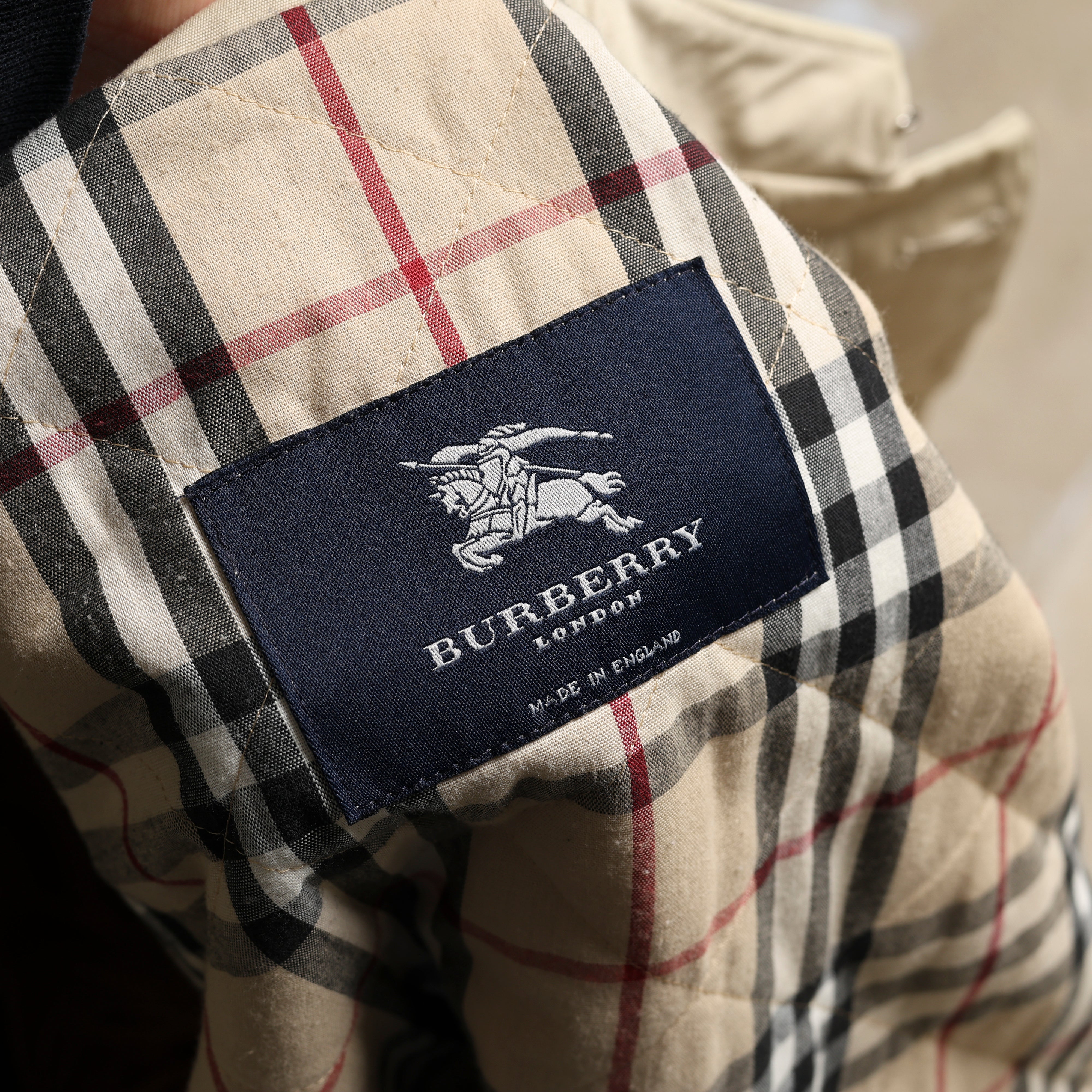 Vintage Burberry Harrington Jacket S Cream Cotton