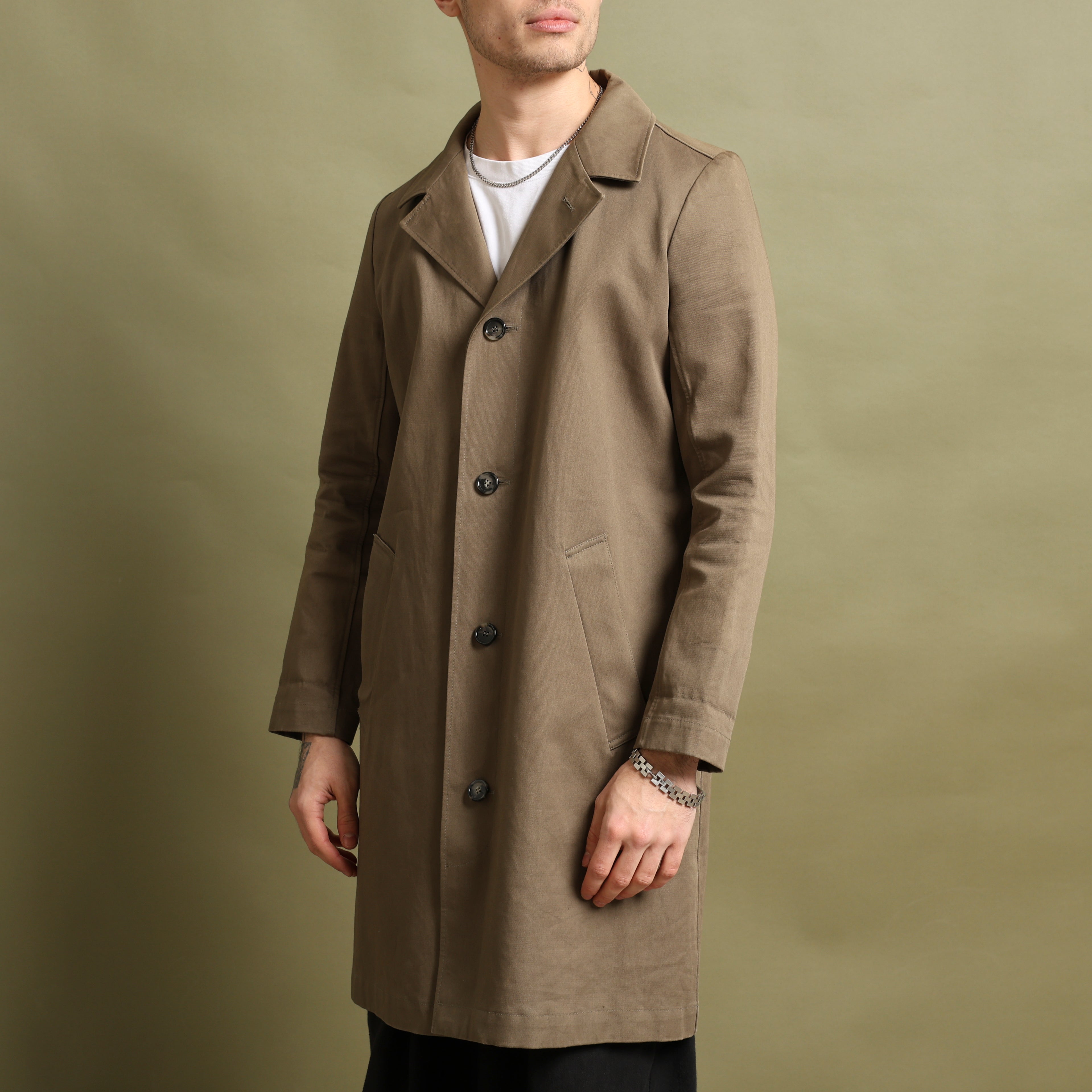 Vintage A.P.C. Overcoat S Brown Cotton