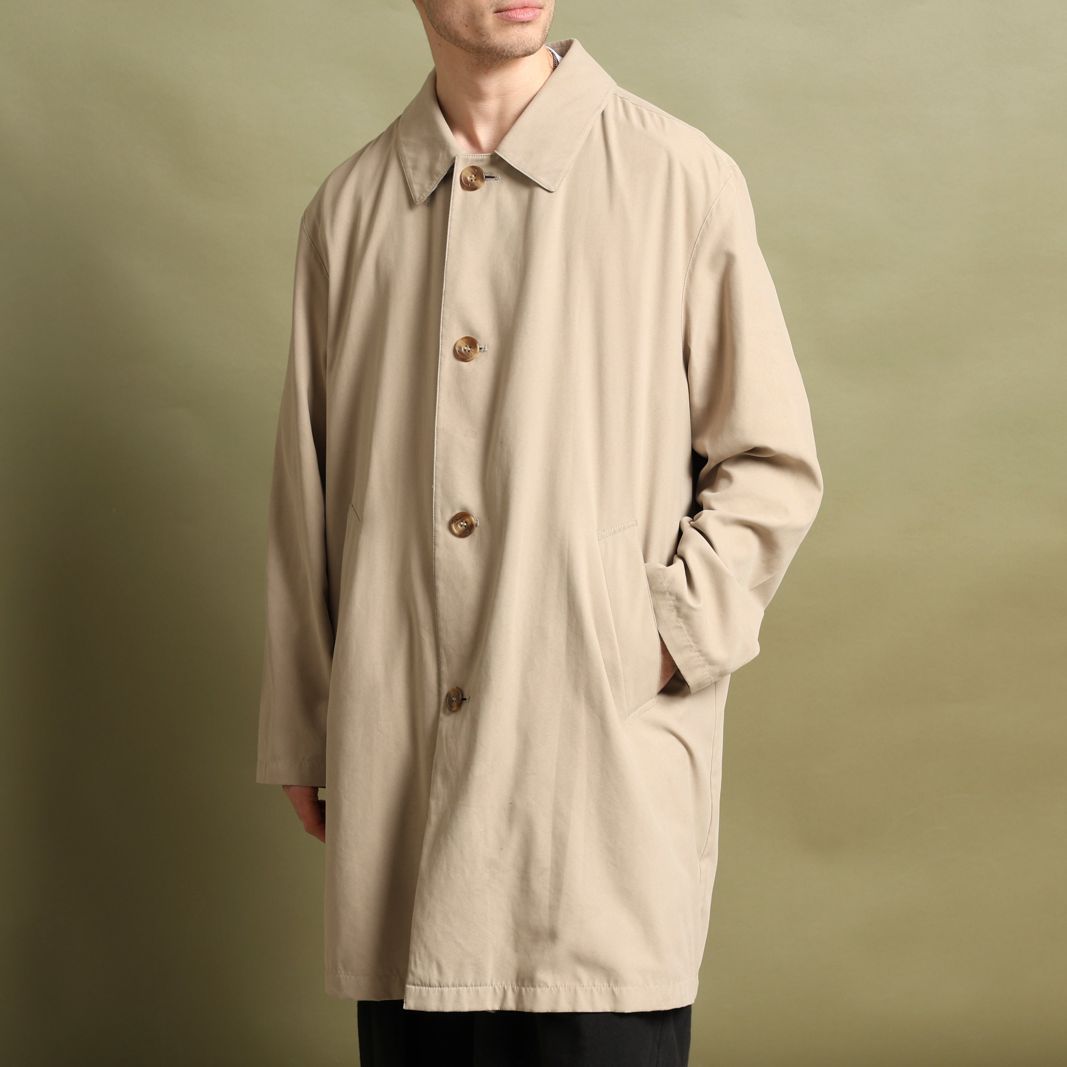 Vintage Aquascutum Overcoat M Beige Cotton