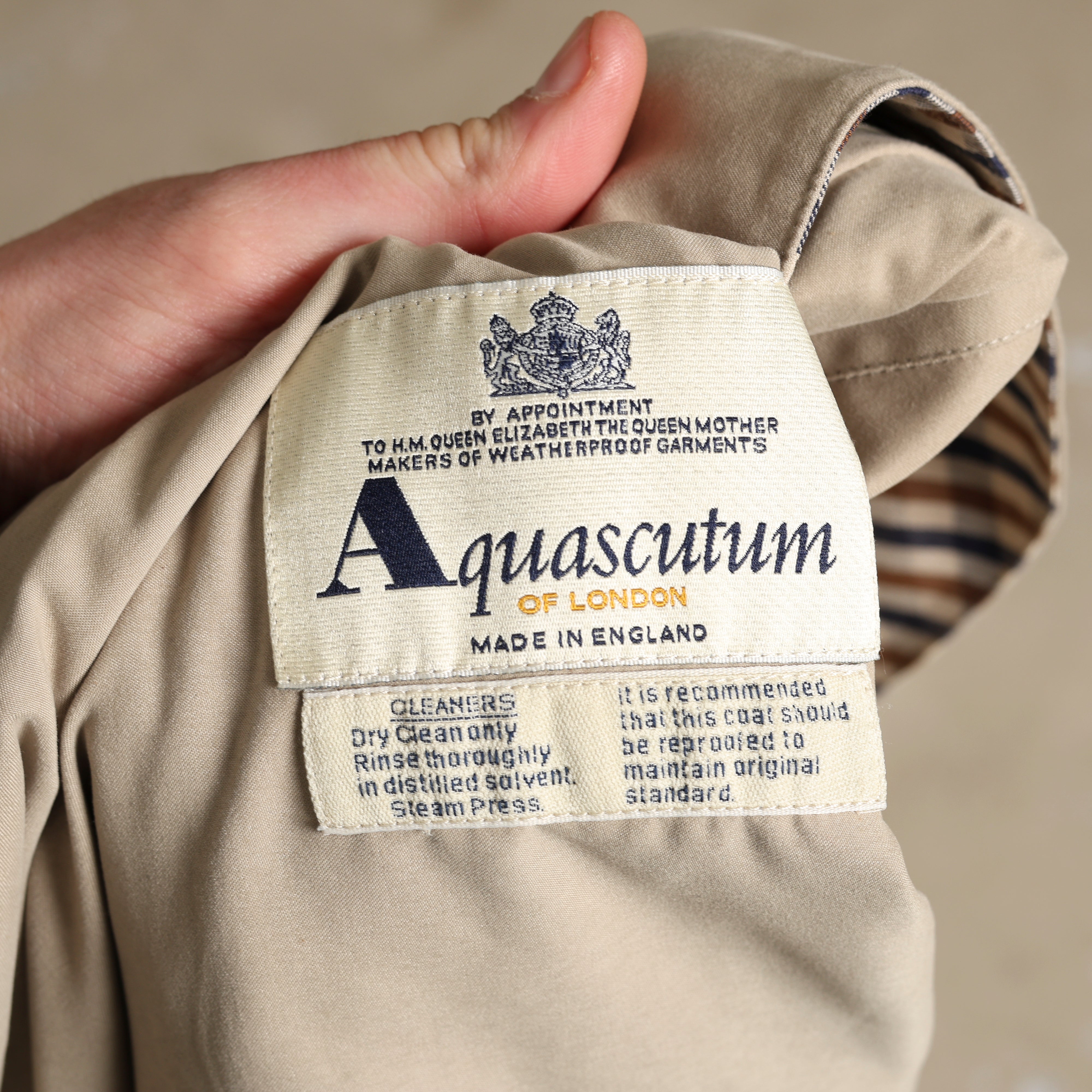 Vintage Aquascutum Overcoat M Beige Cotton