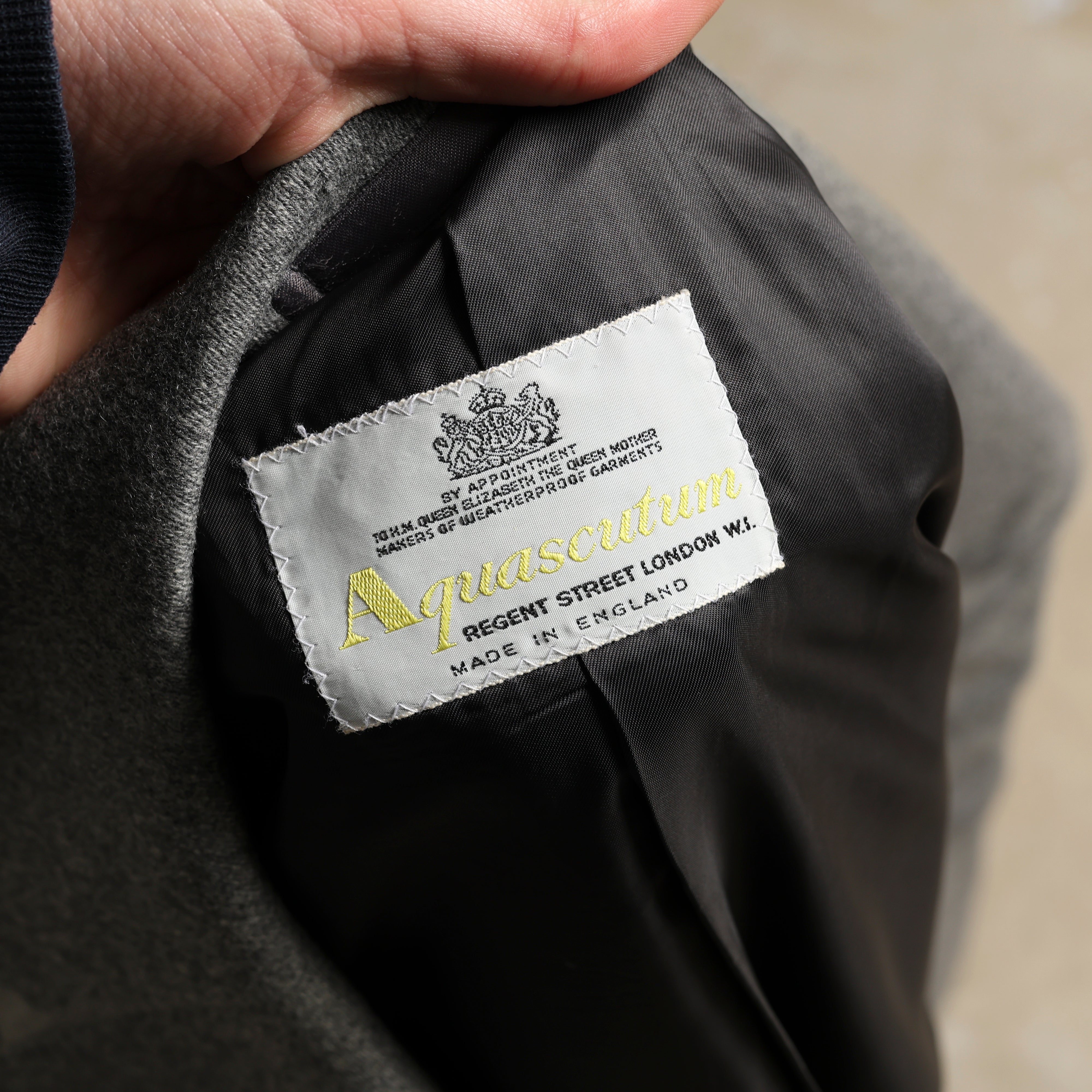 Vintage Aquascutum Overcoat M Grey Wool