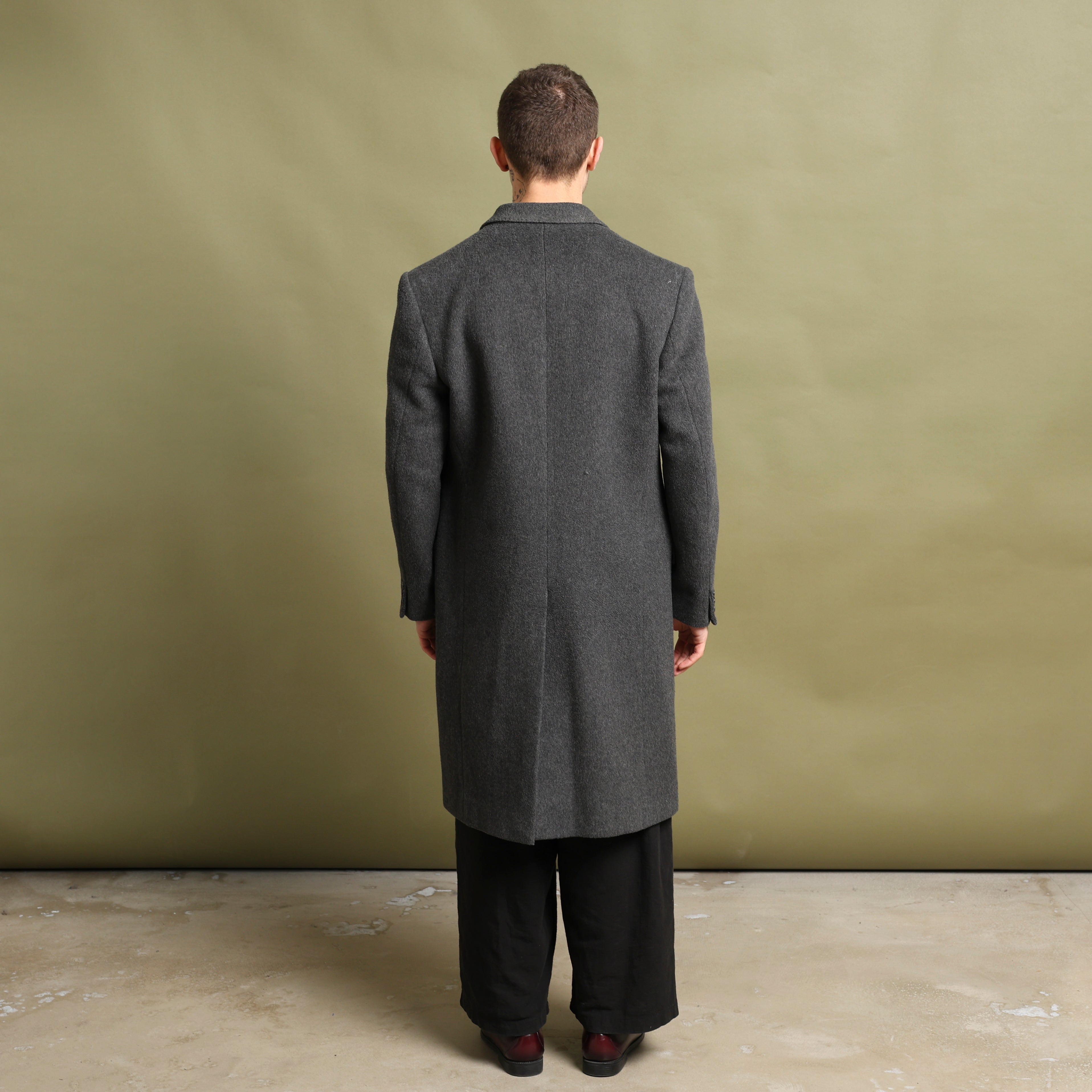 Vintage 90's Overcoat M Grey Wool