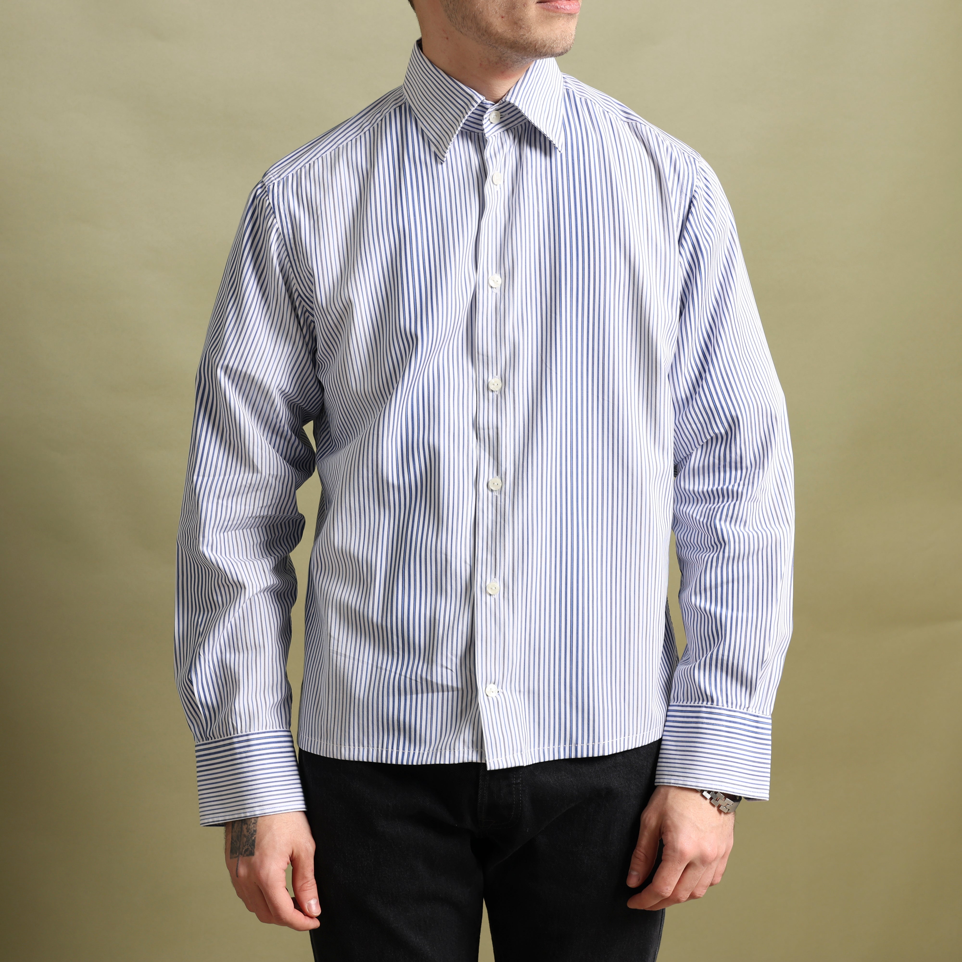 Vintage Versace Dress Shirt M White Cotton