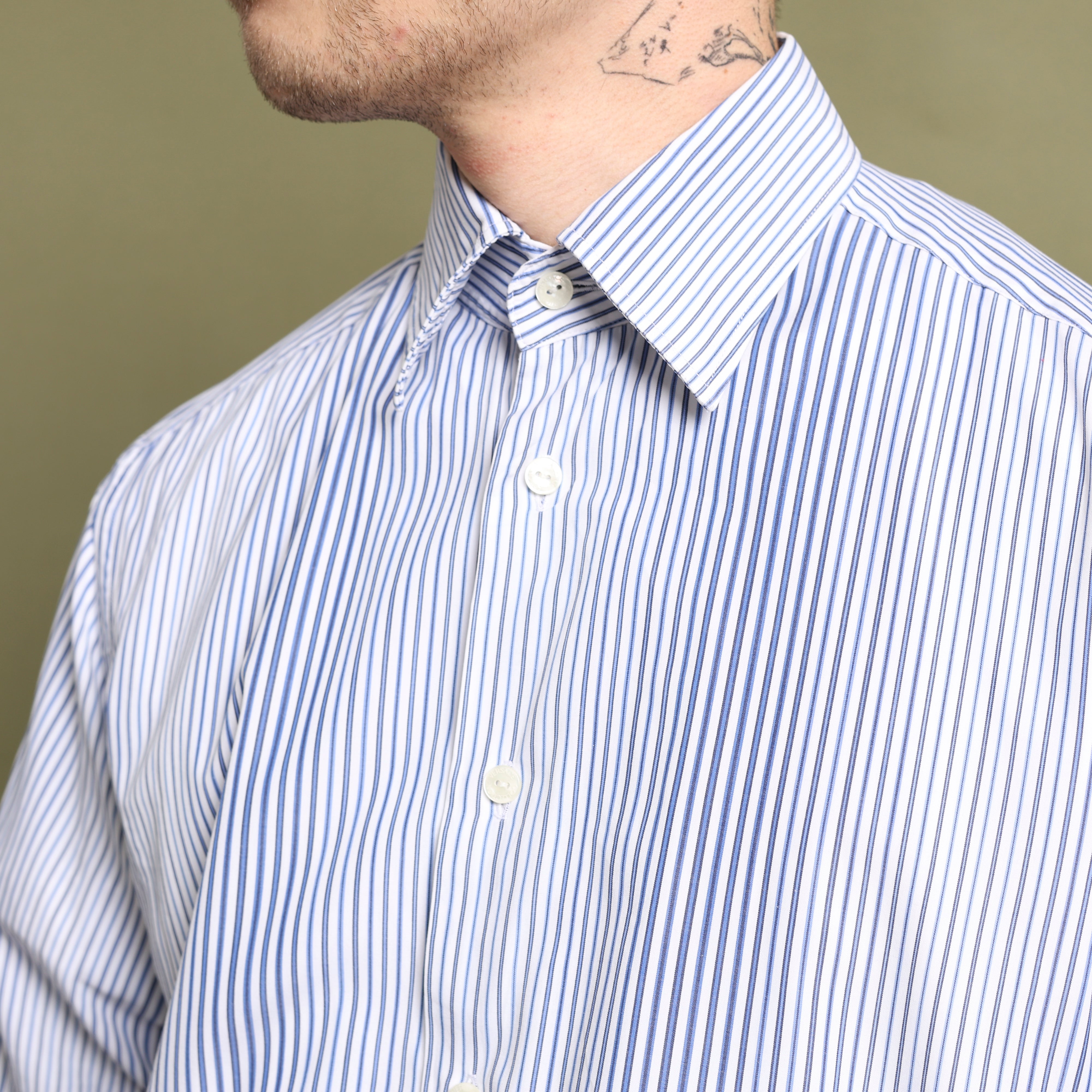 Vintage Versace Dress Shirt M White Cotton