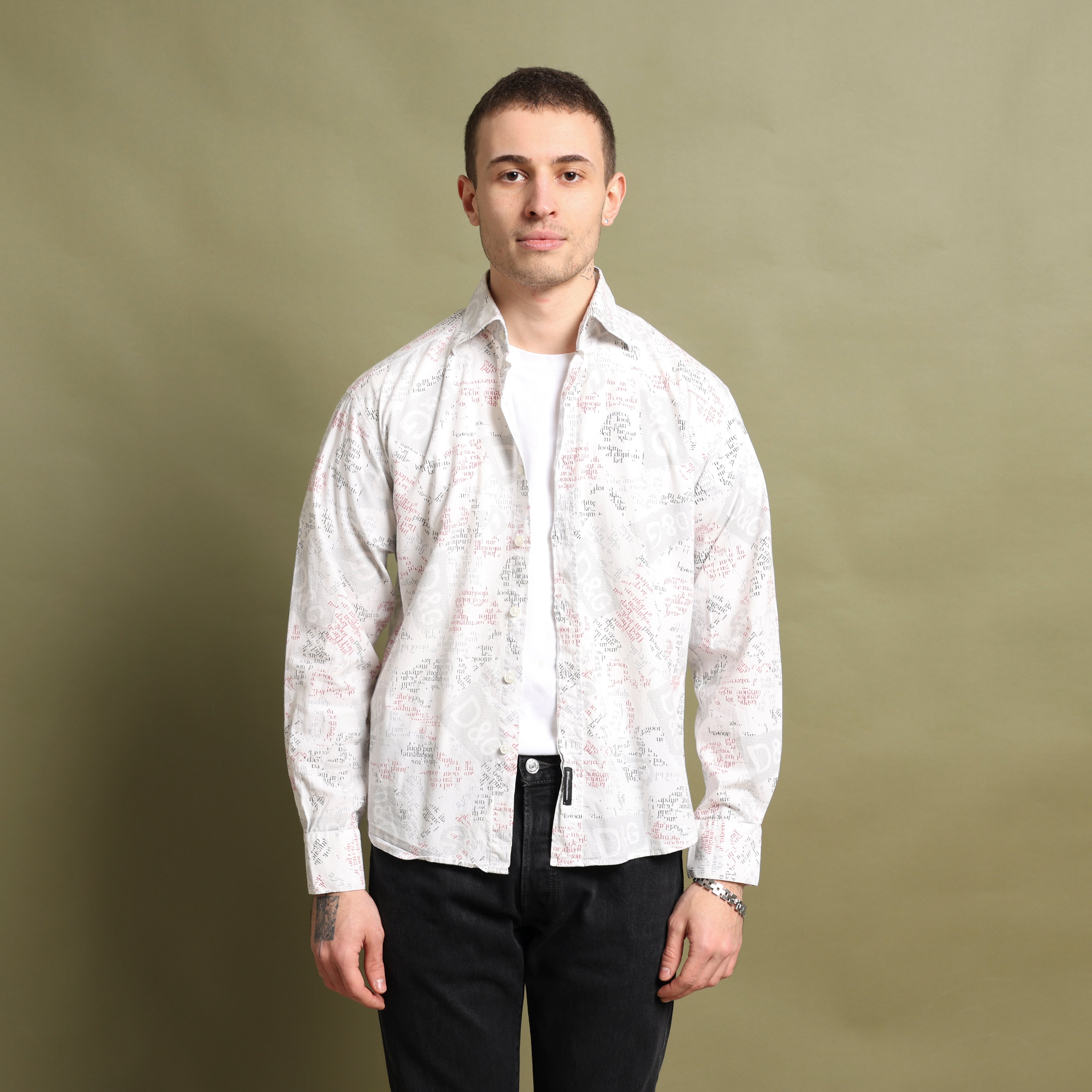 Vintage Dolce & Gabbana Dress Shirt M White Cotton