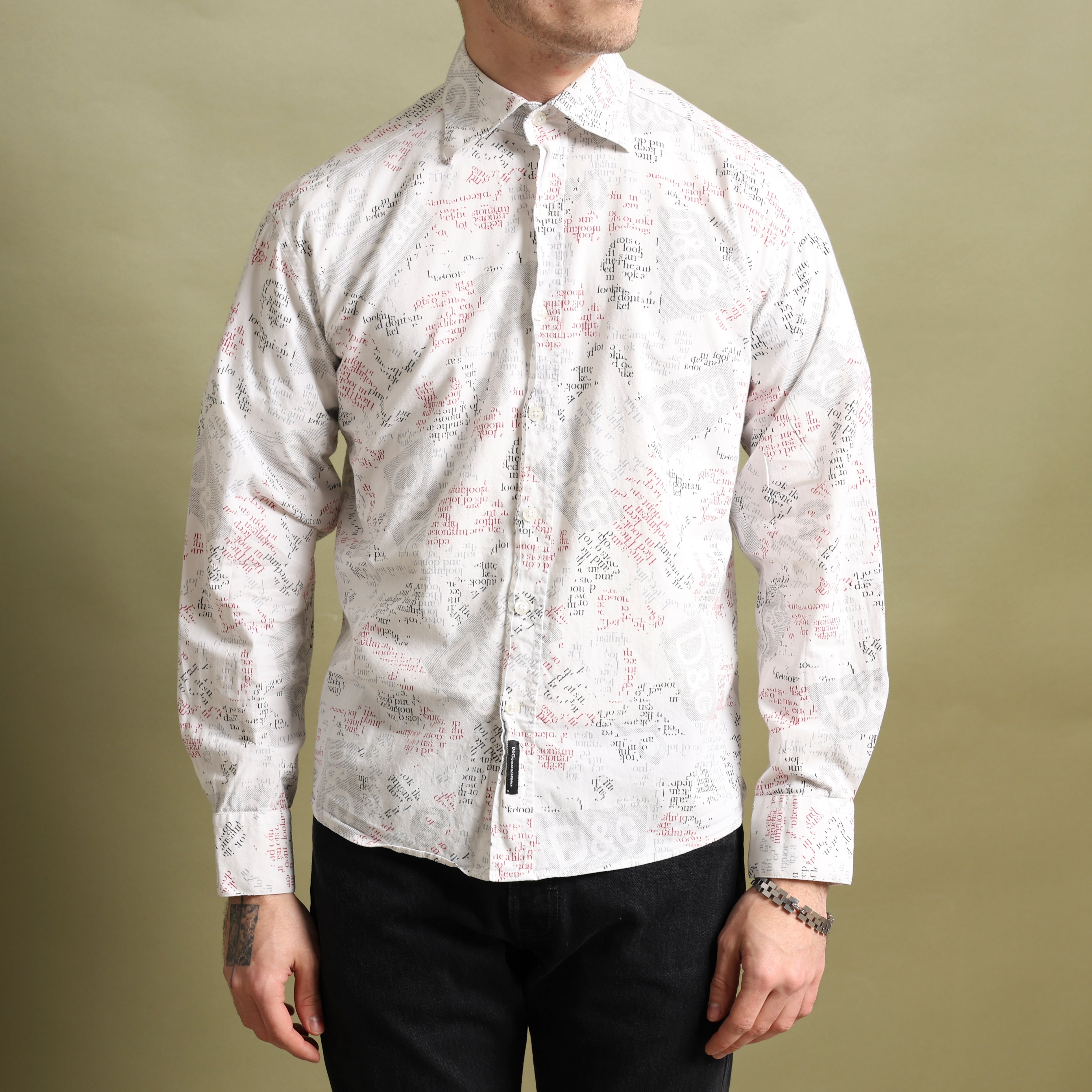 Vintage Dolce & Gabbana Dress Shirt M White Cotton