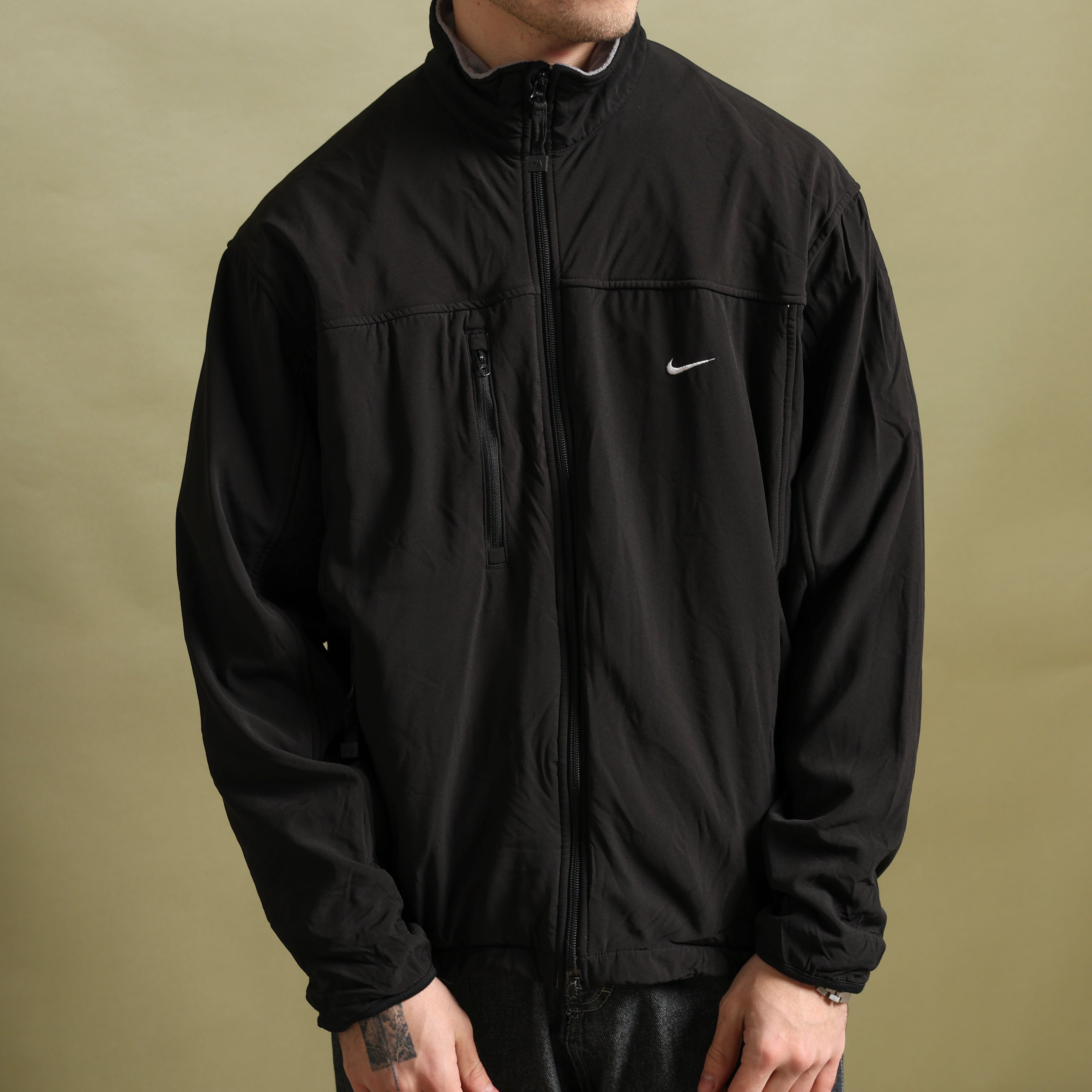 Vintage Nike Track Jacket M Black Polyester