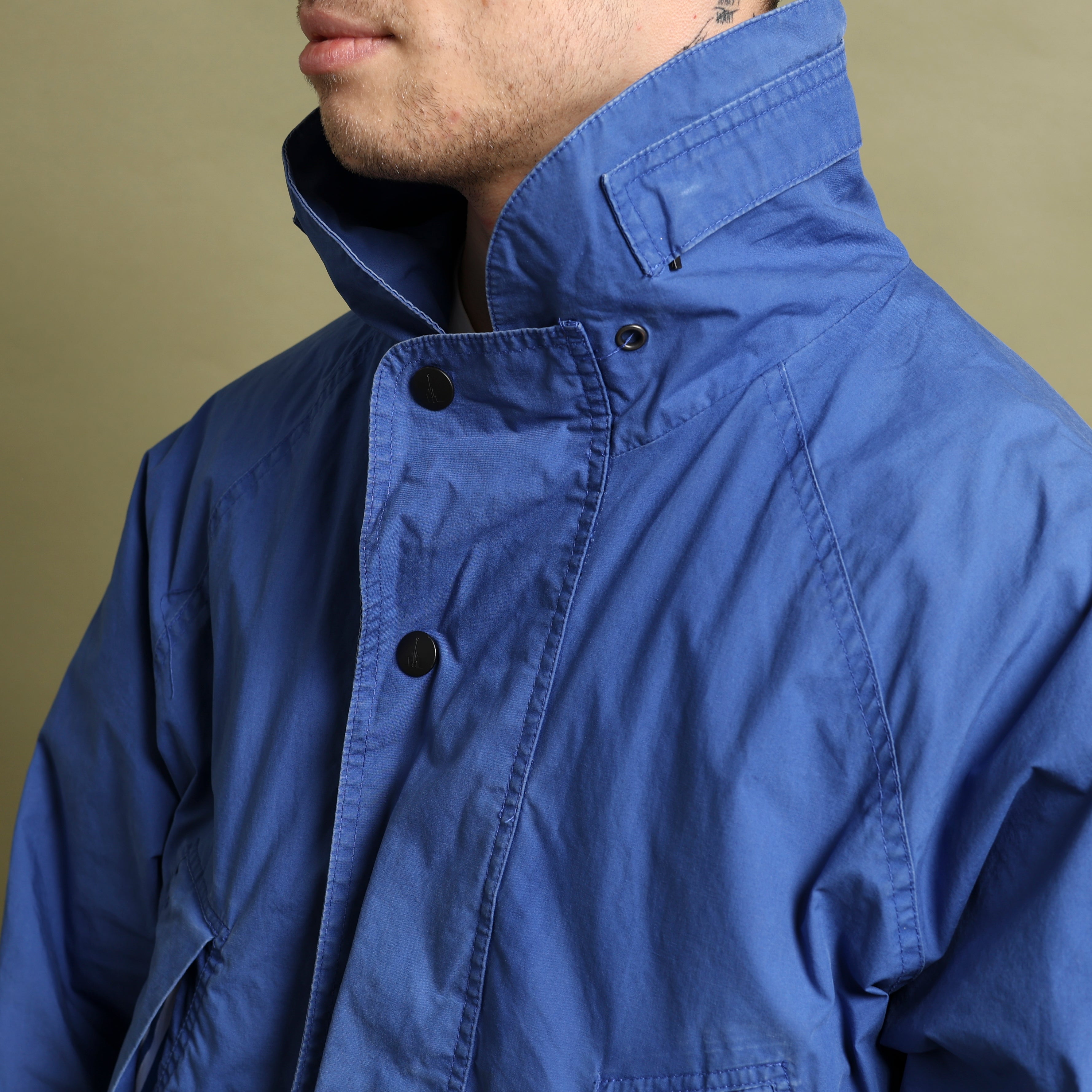 Vintage Nautica Harrington Jacket M Blue Cotton
