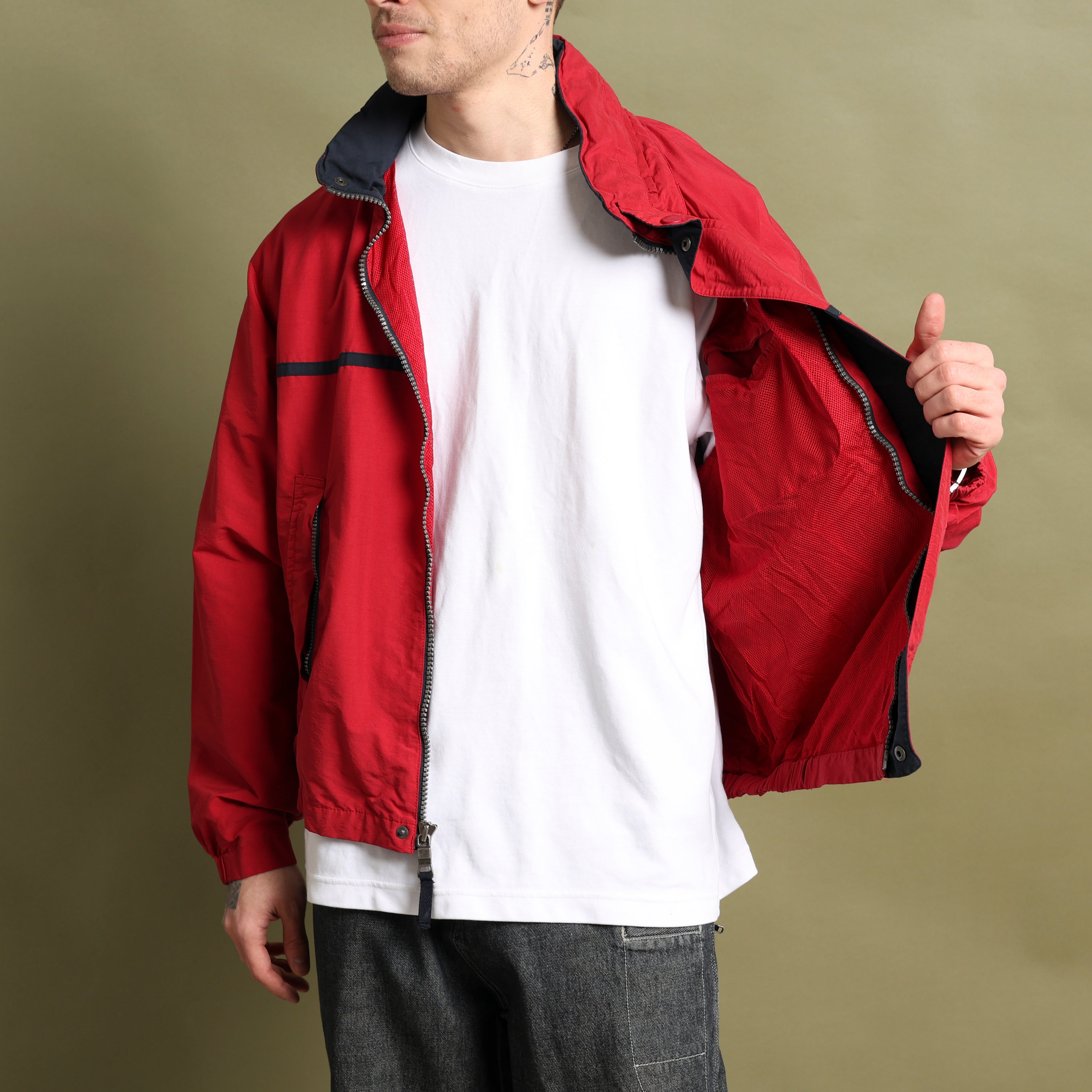 Vintage Nautica Track Jacket M Red Cotton