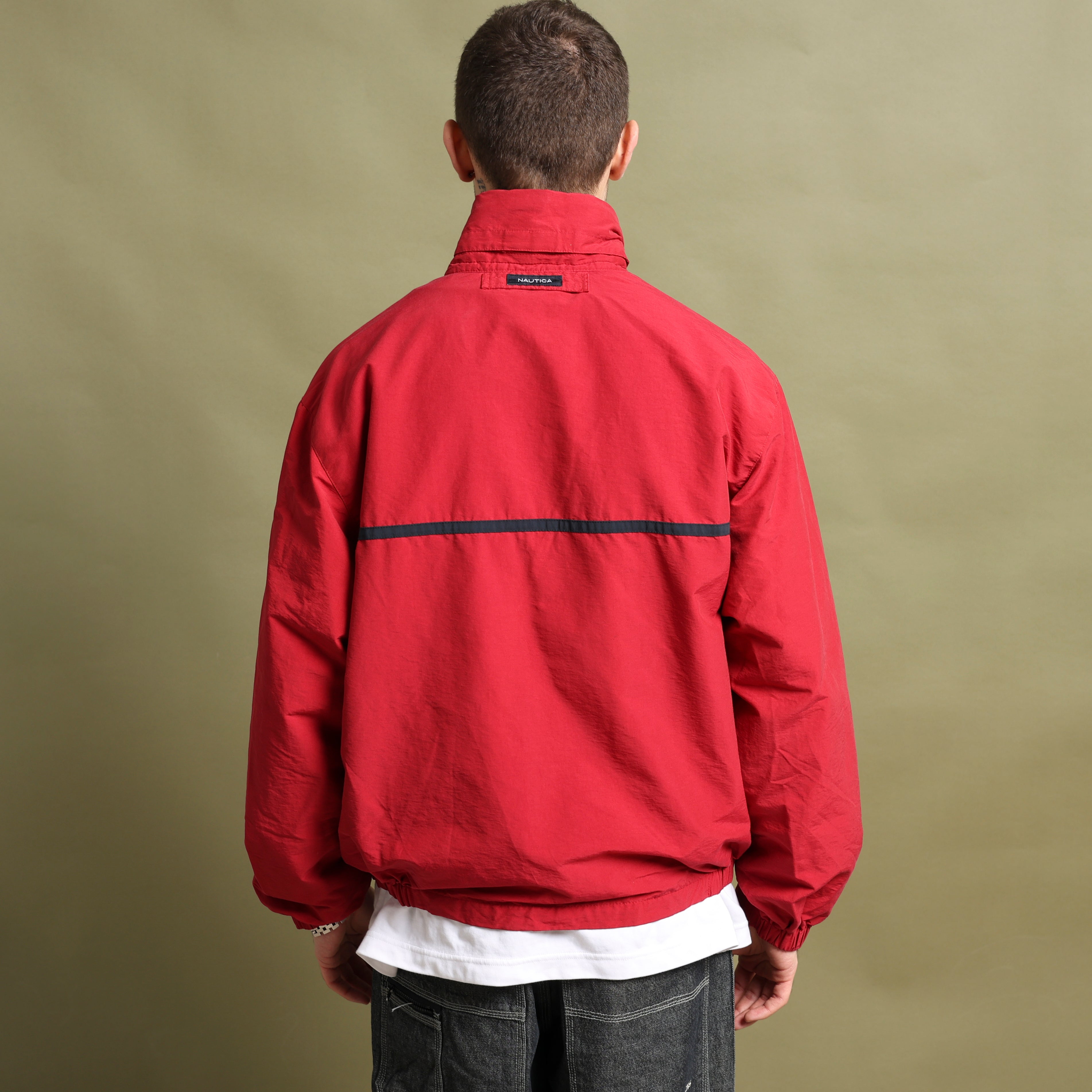 Vintage Nautica Track Jacket M Red Cotton
