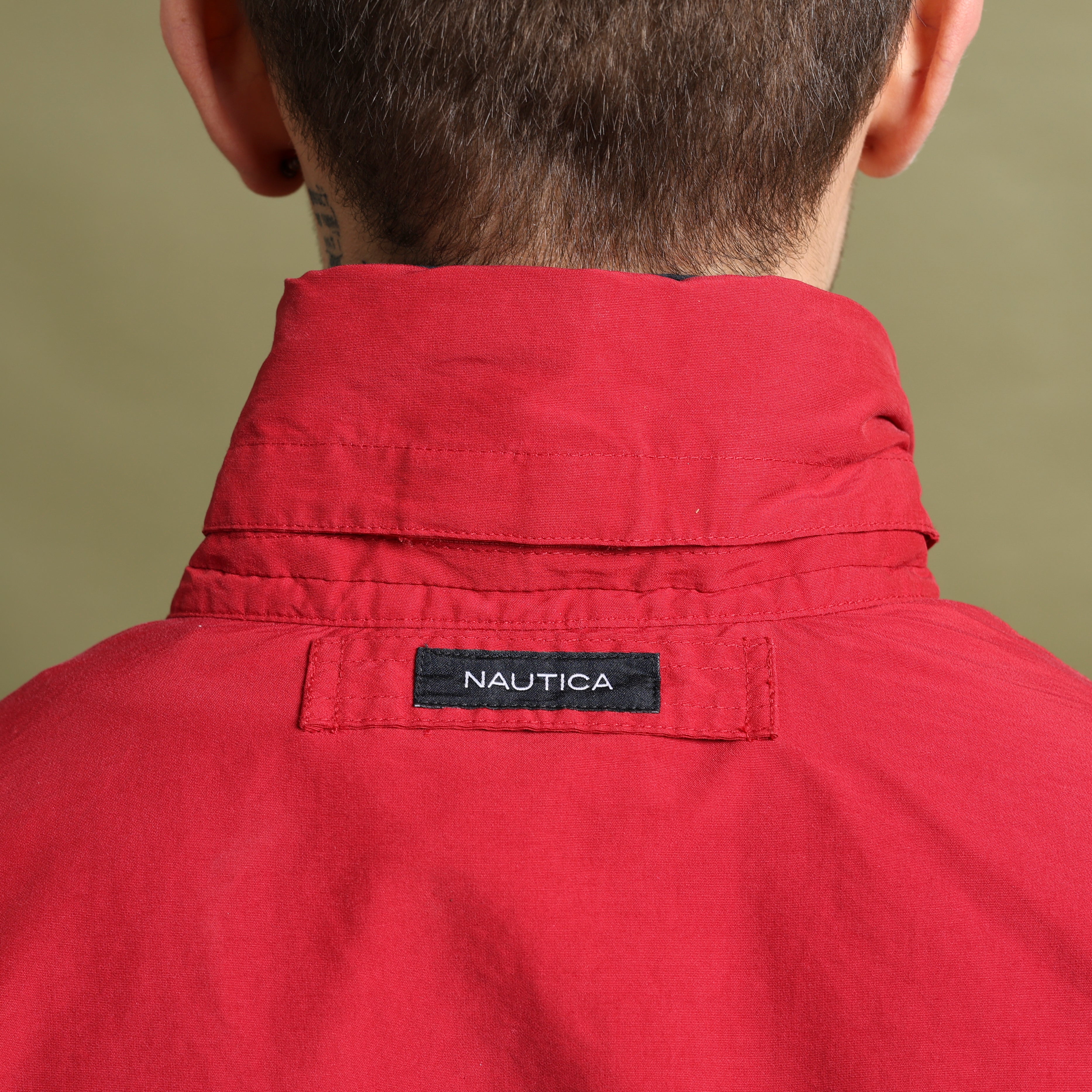 Vintage Nautica Track Jacket M Red Cotton