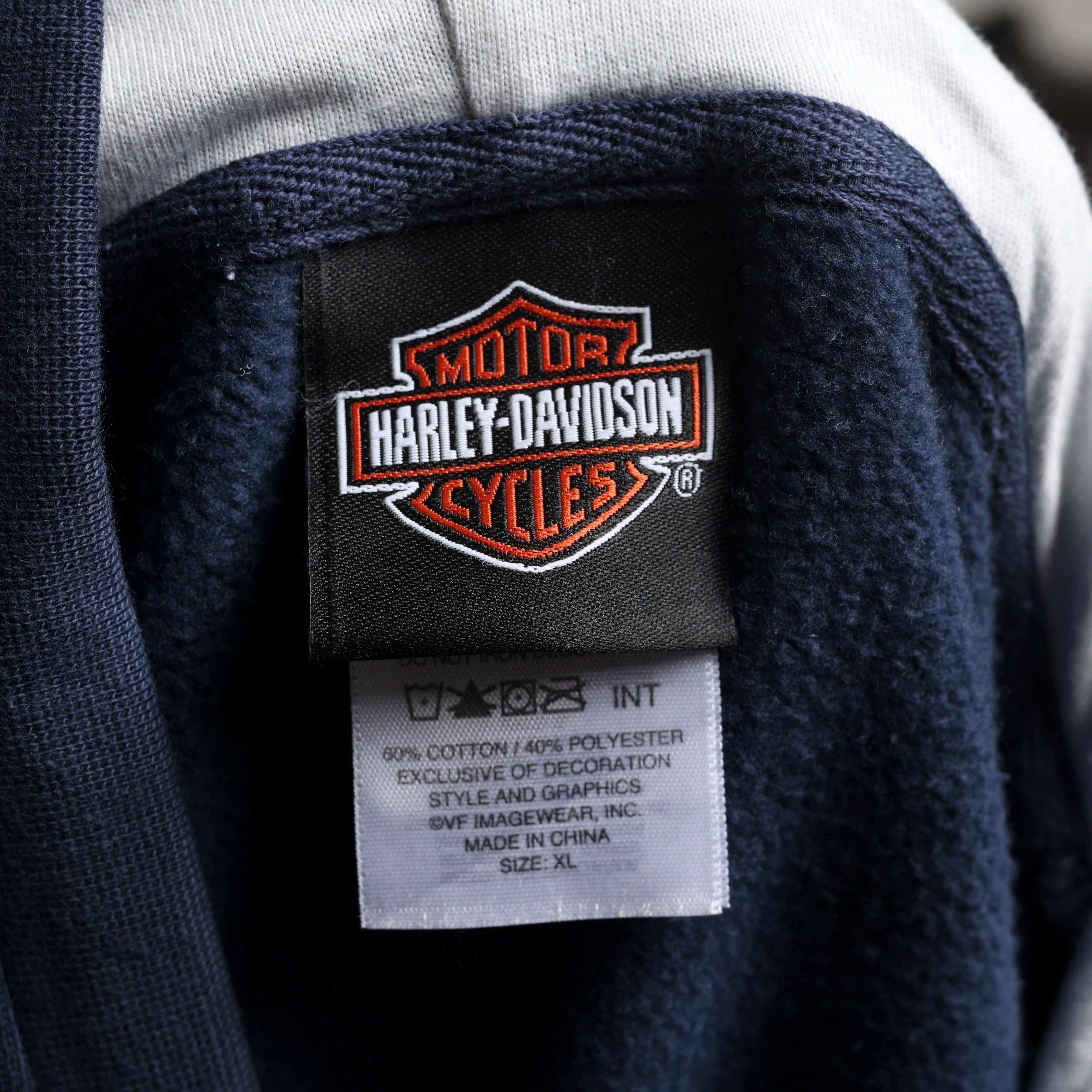 Vintage Harley Davidson Hoodie  XL Blue Cotton