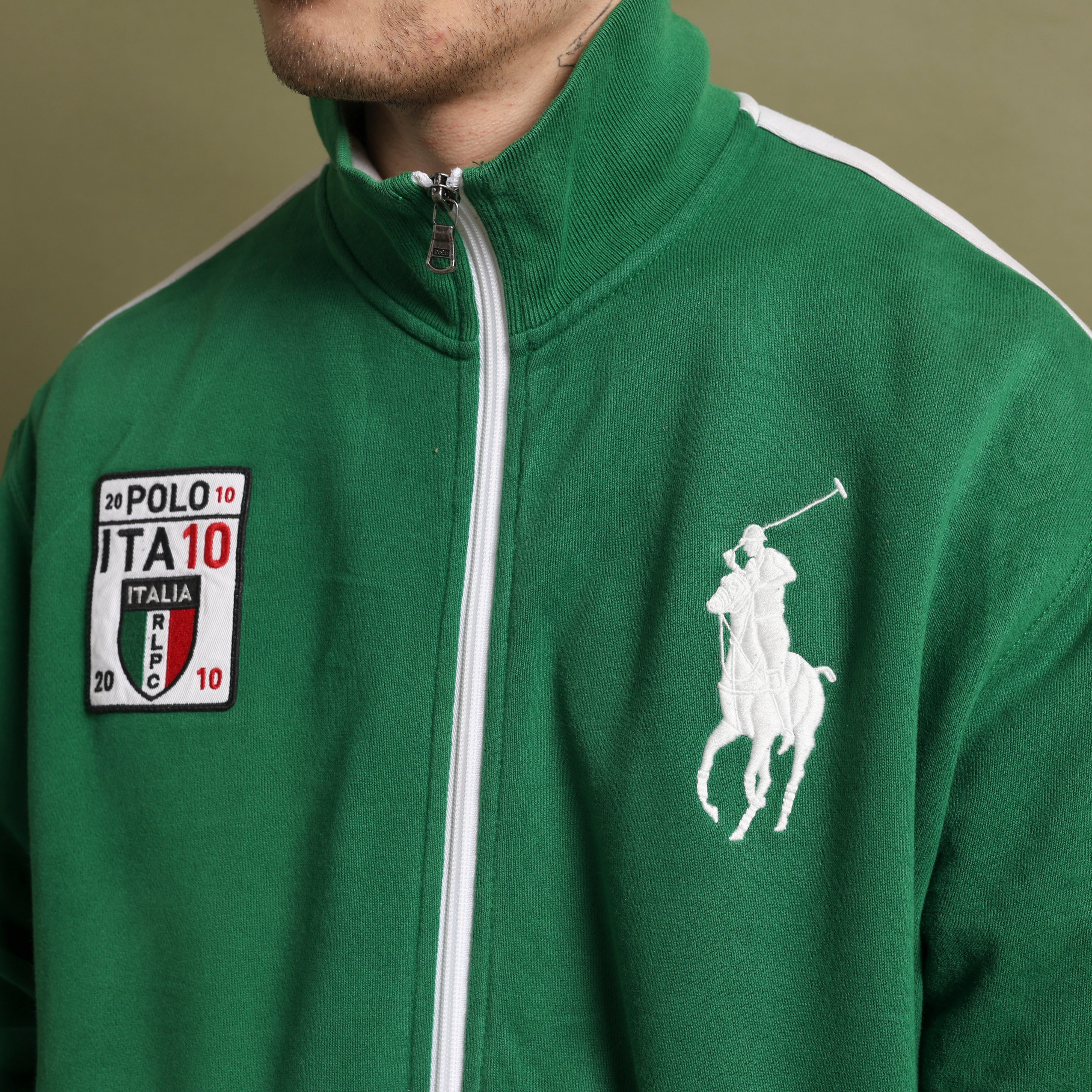 Vintage Polo Ralph Lauren Track Jacket L Green Cotton