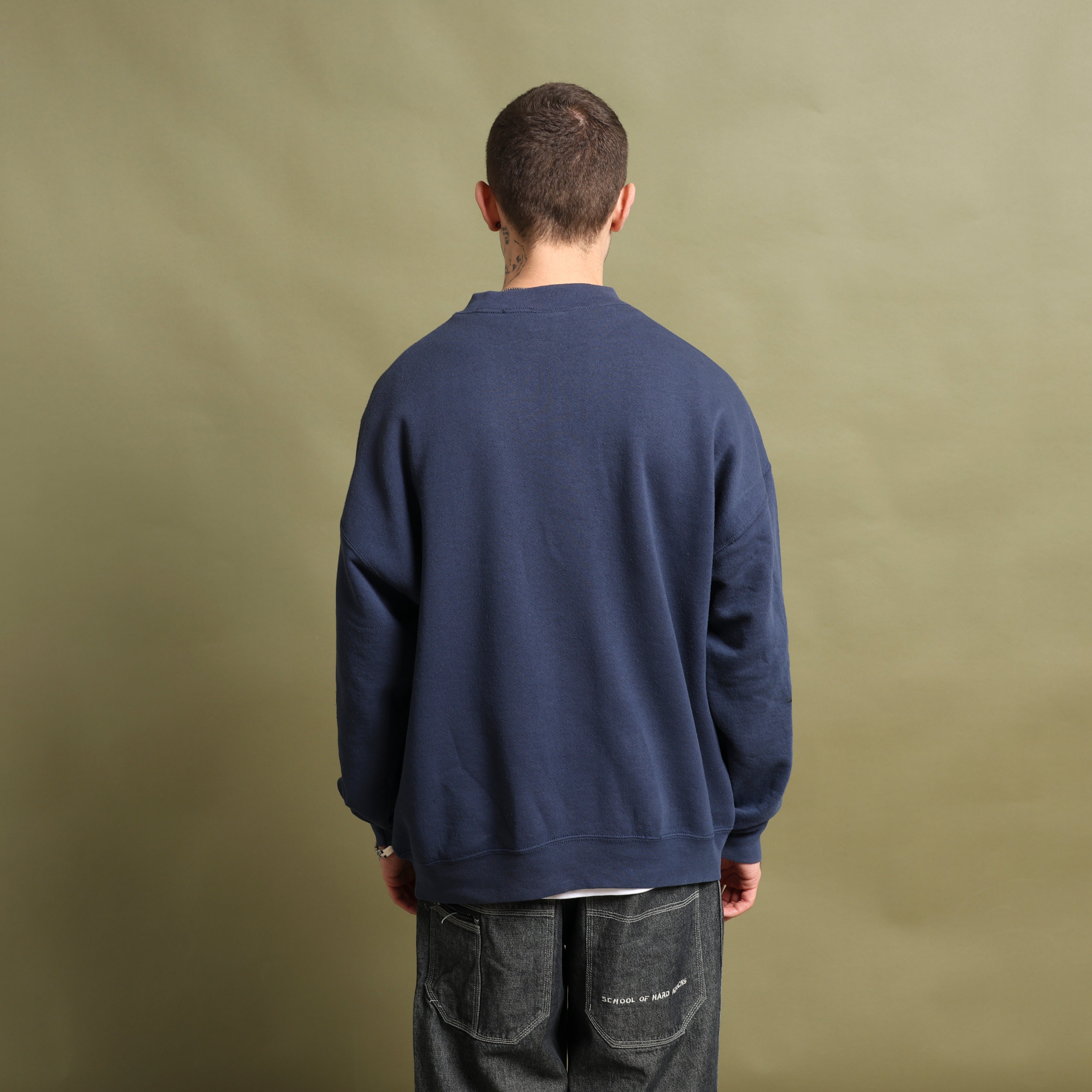 Vintage Fruit of the Loom Jumper  XL Navy Blue Cotton