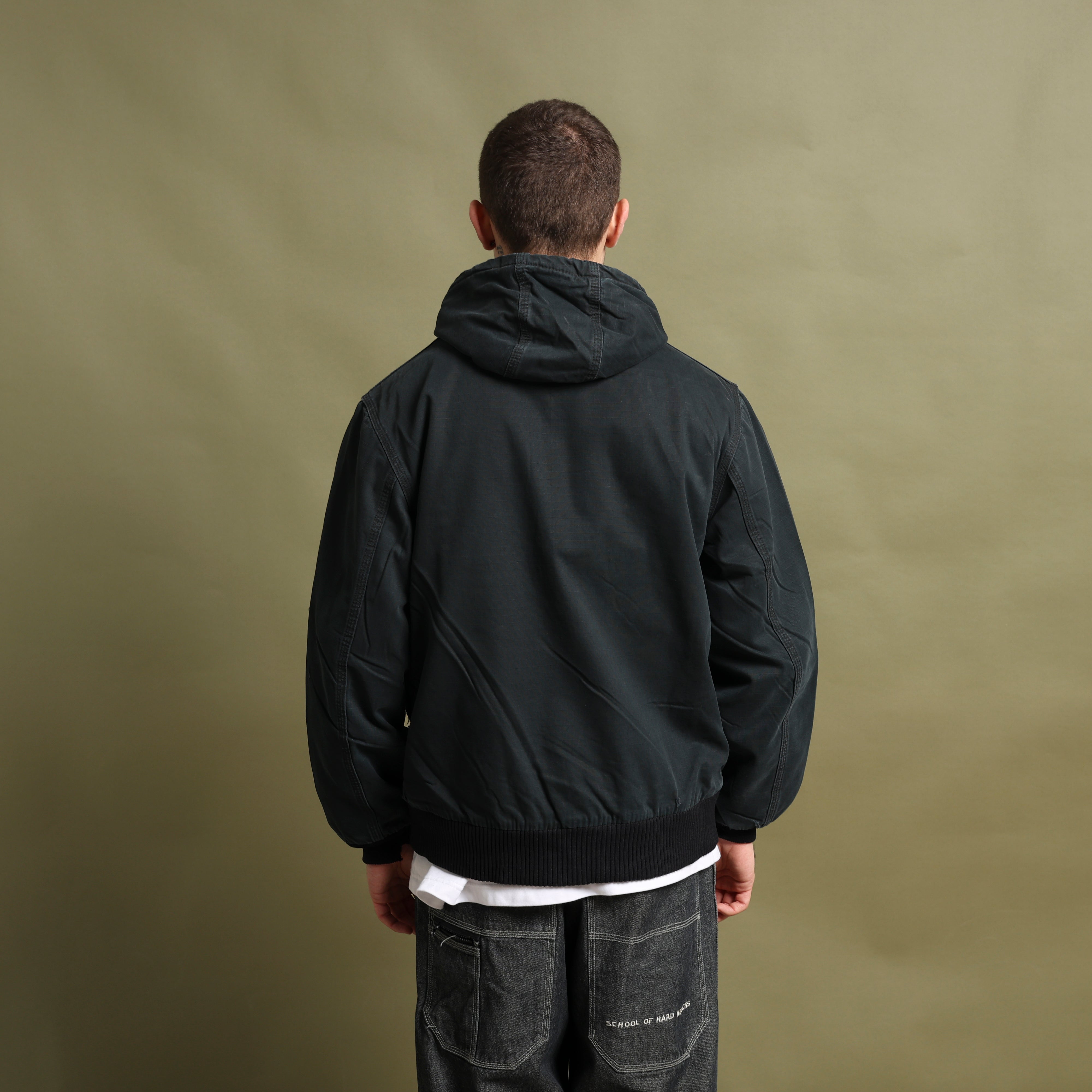Vintage Carhartt Active Hooded Jacket S Blue Canvas