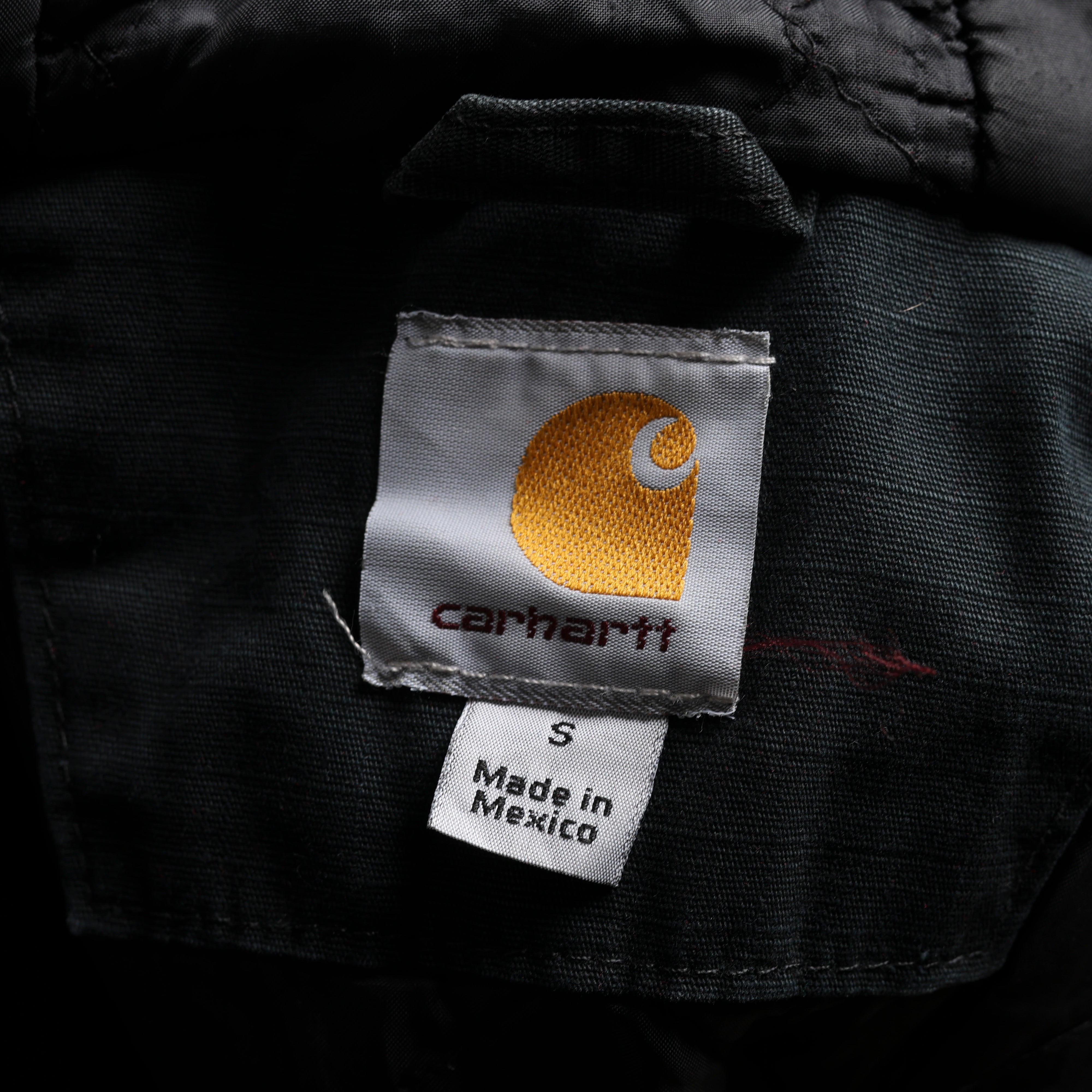 Vintage Carhartt Active Hooded Jacket S Blue Canvas