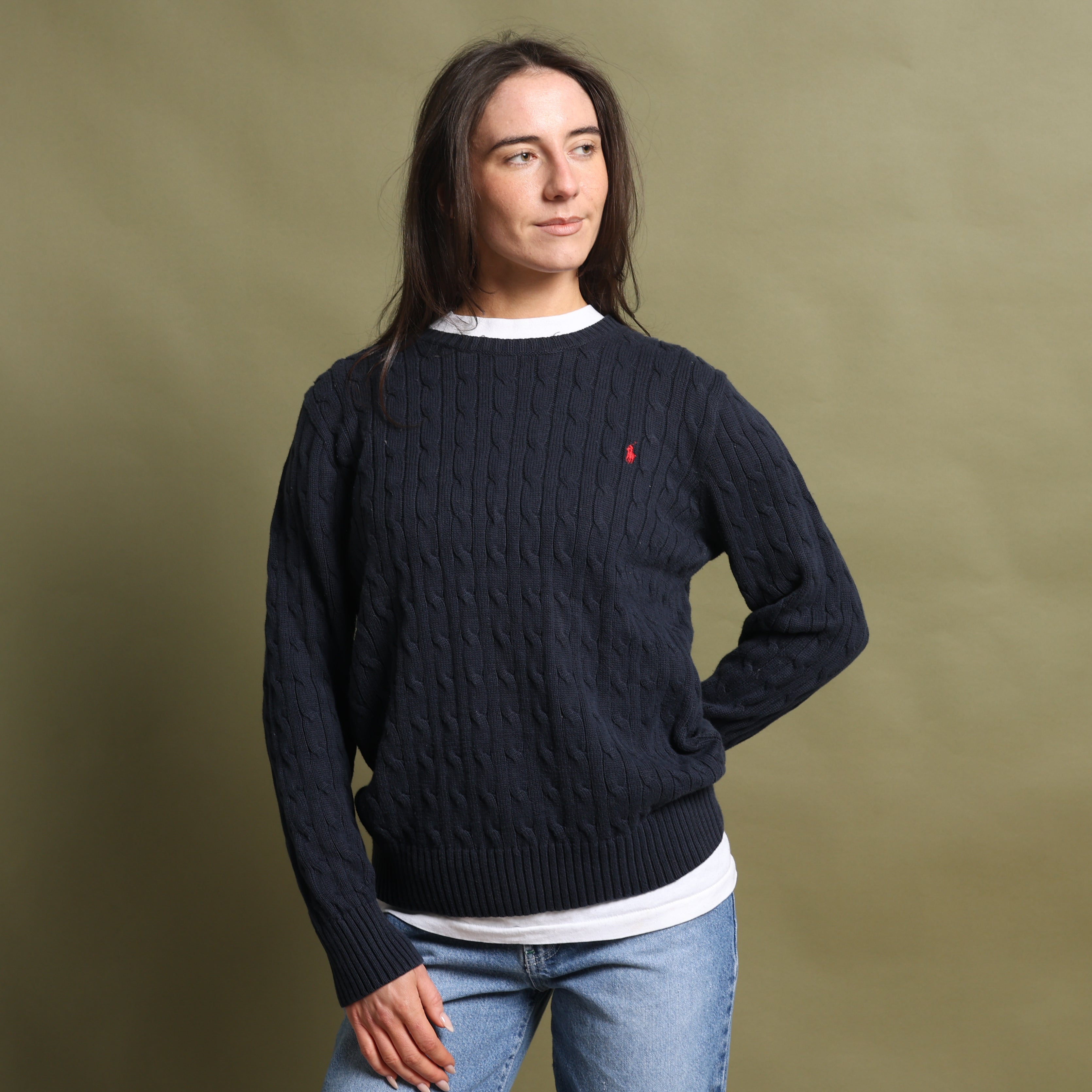 Vintage Polo Ralph Lauren Jumper XL Navy Blue Cotton