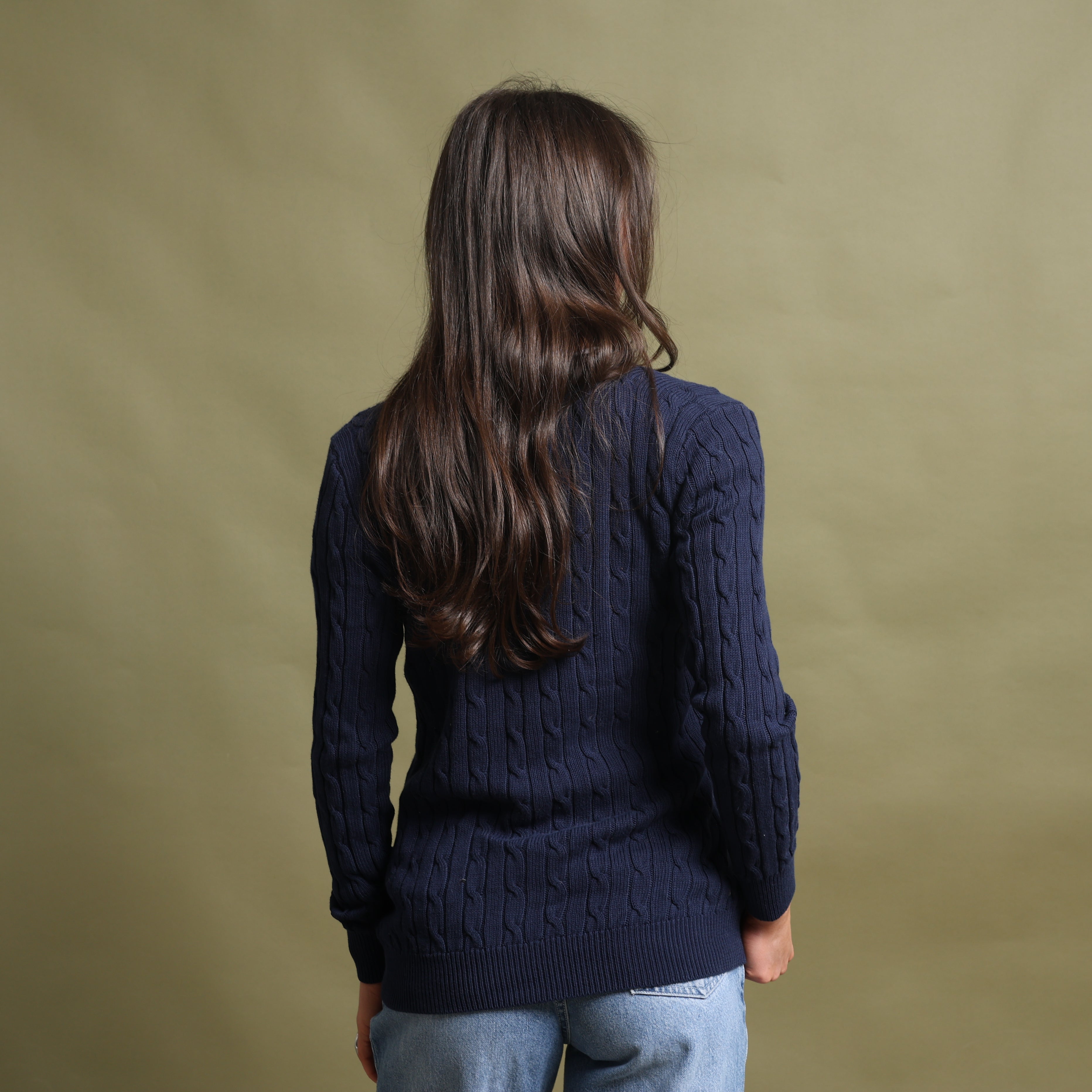 Vintage Polo Ralph Lauren Cardigan Jumper  S Navy Blue Cotton