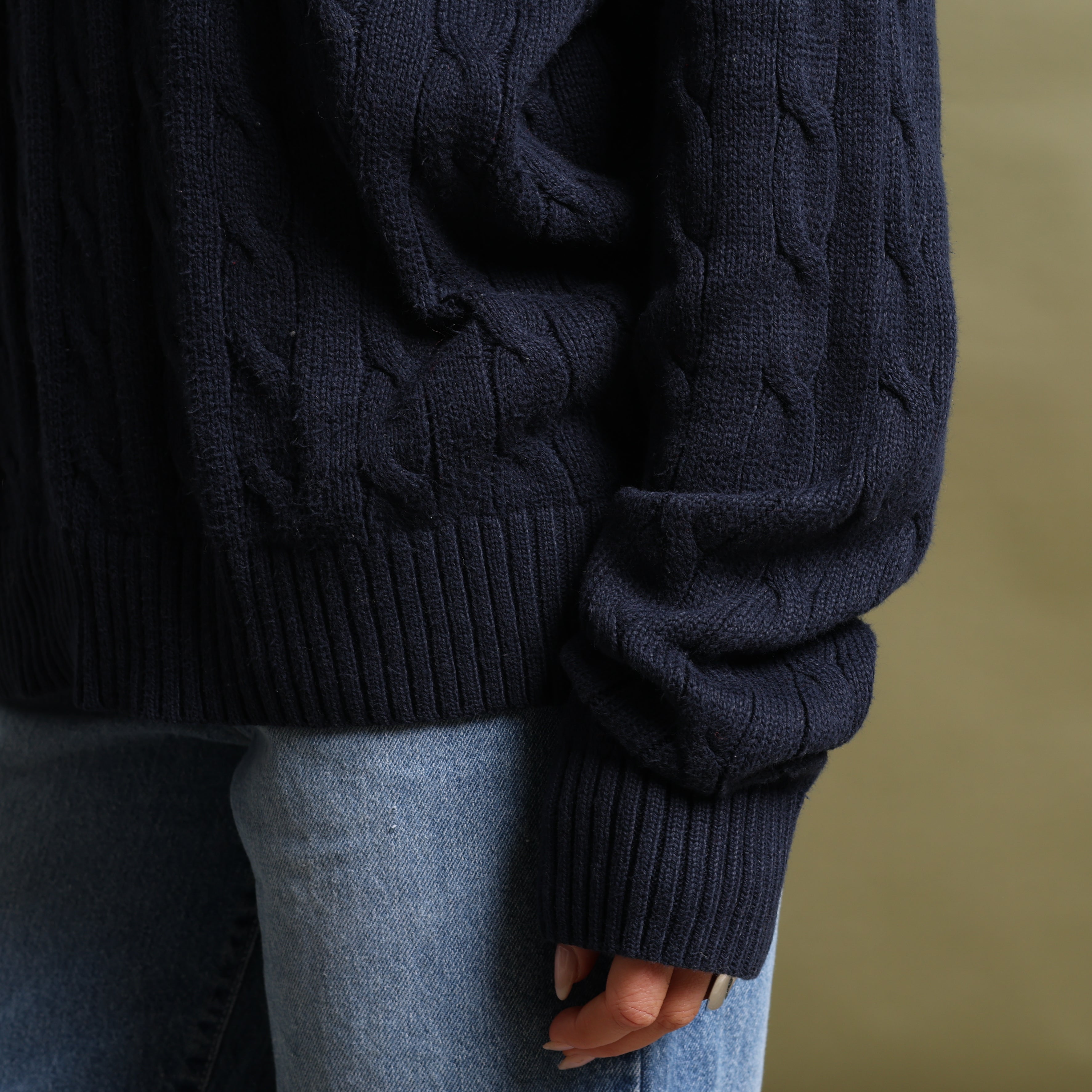 Vintage Polo Ralph Lauren Jumper L Navy Blue Cotton