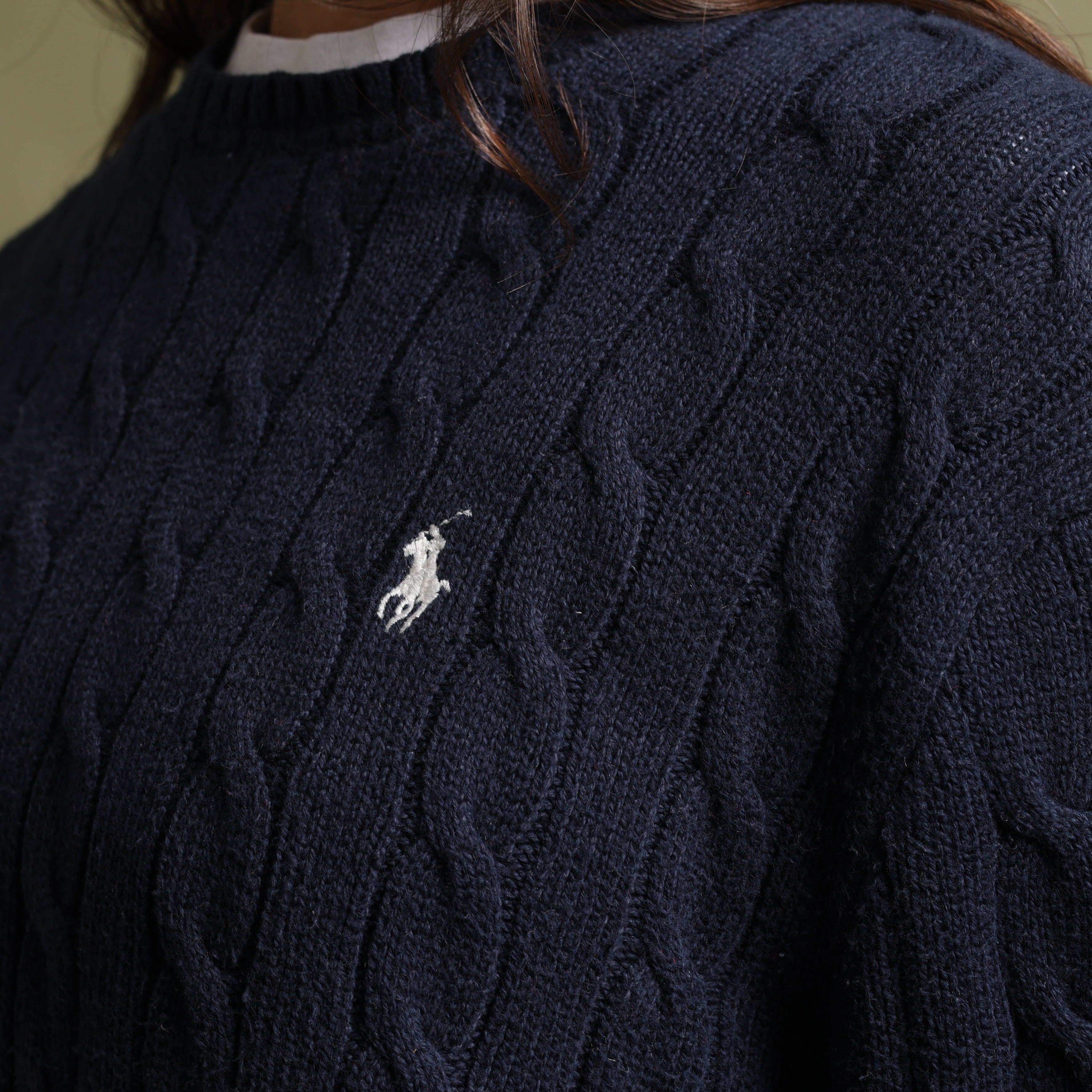Vintage Polo Ralph Lauren Jumper L Navy Blue Cotton
