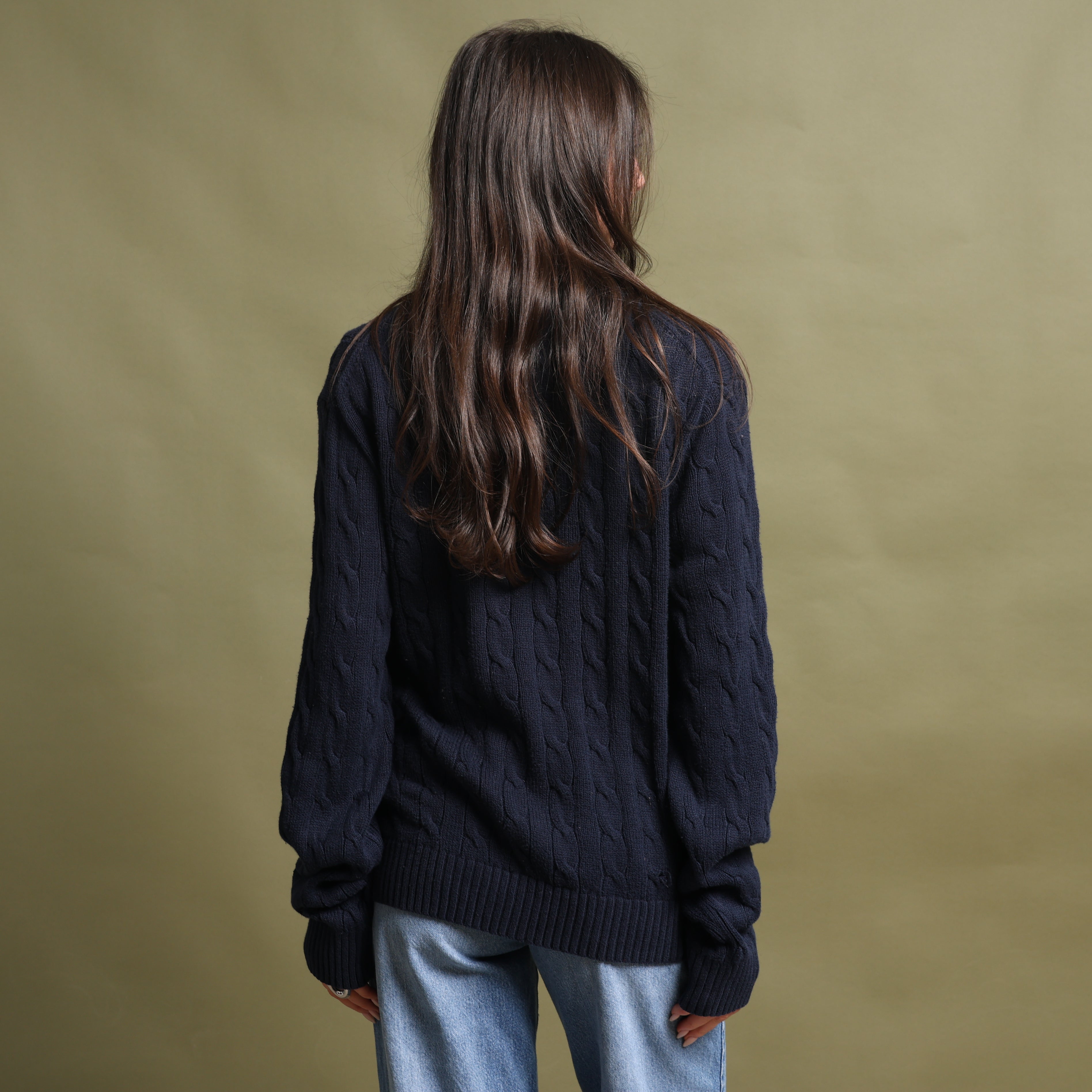 Vintage Polo Ralph Lauren Jumper L Navy Blue Cotton