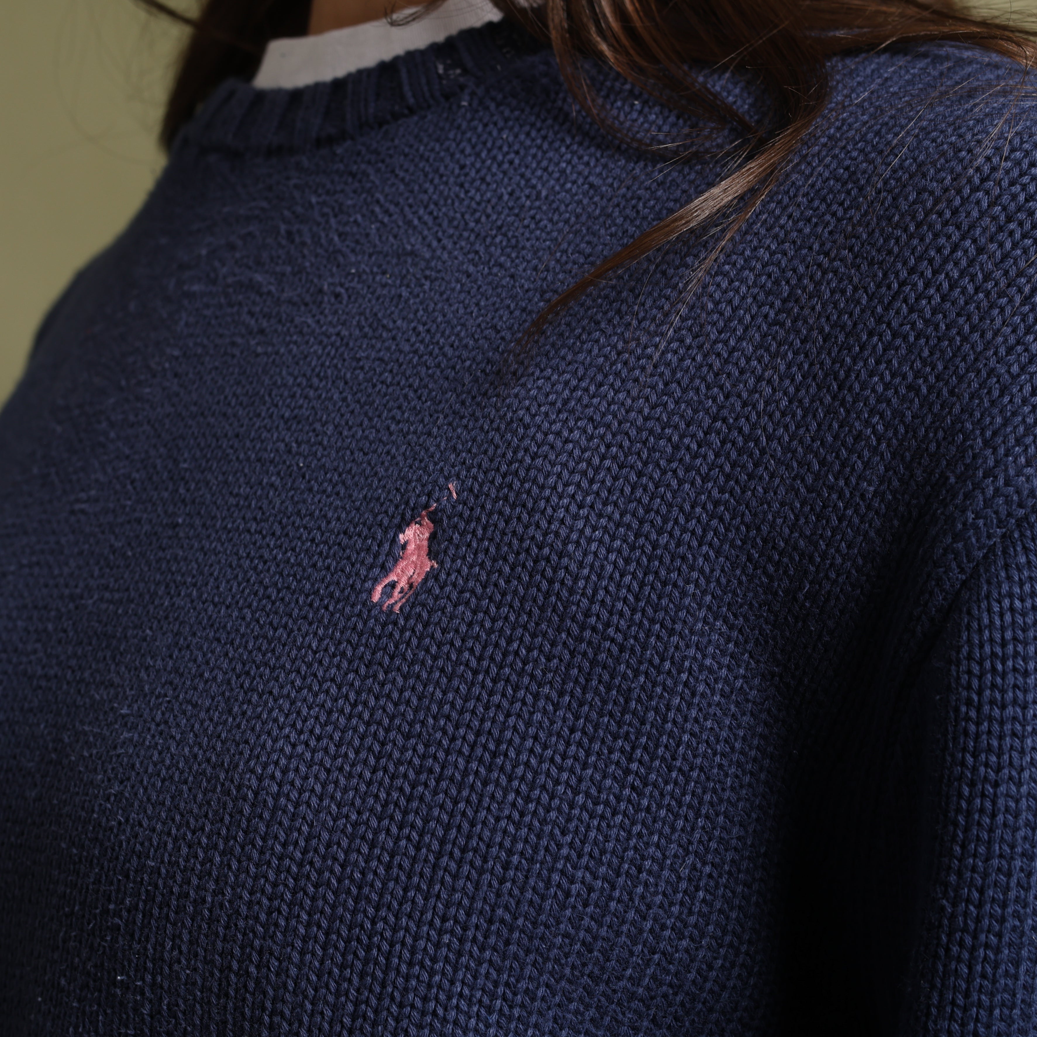 Vintage Ralph Lauren Jumper L Navy Blue Cotton