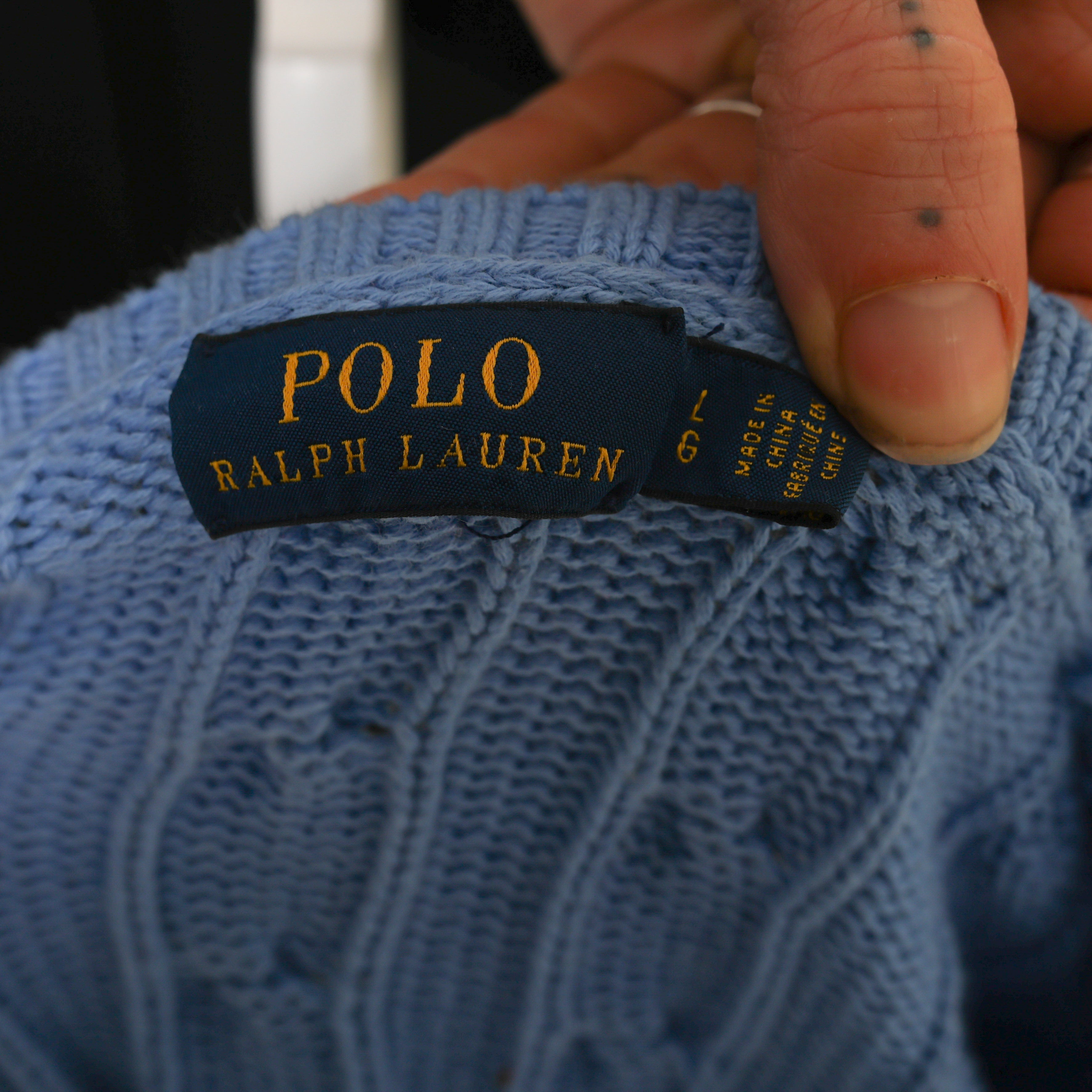 Vintage Polo Ralph Lauren Jumper L Blue Cotton