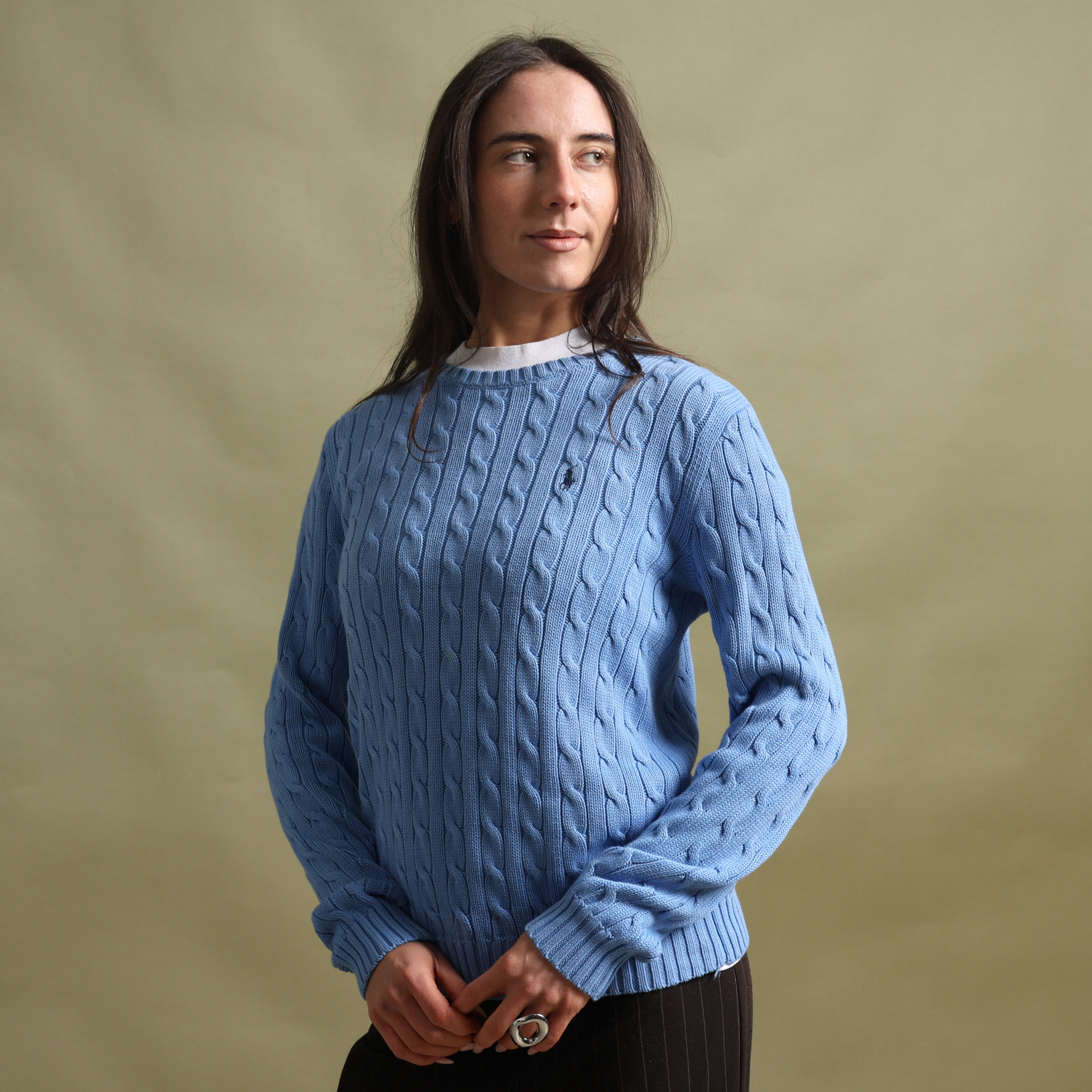 Vintage Polo Ralph Lauren Jumper L Blue Cotton