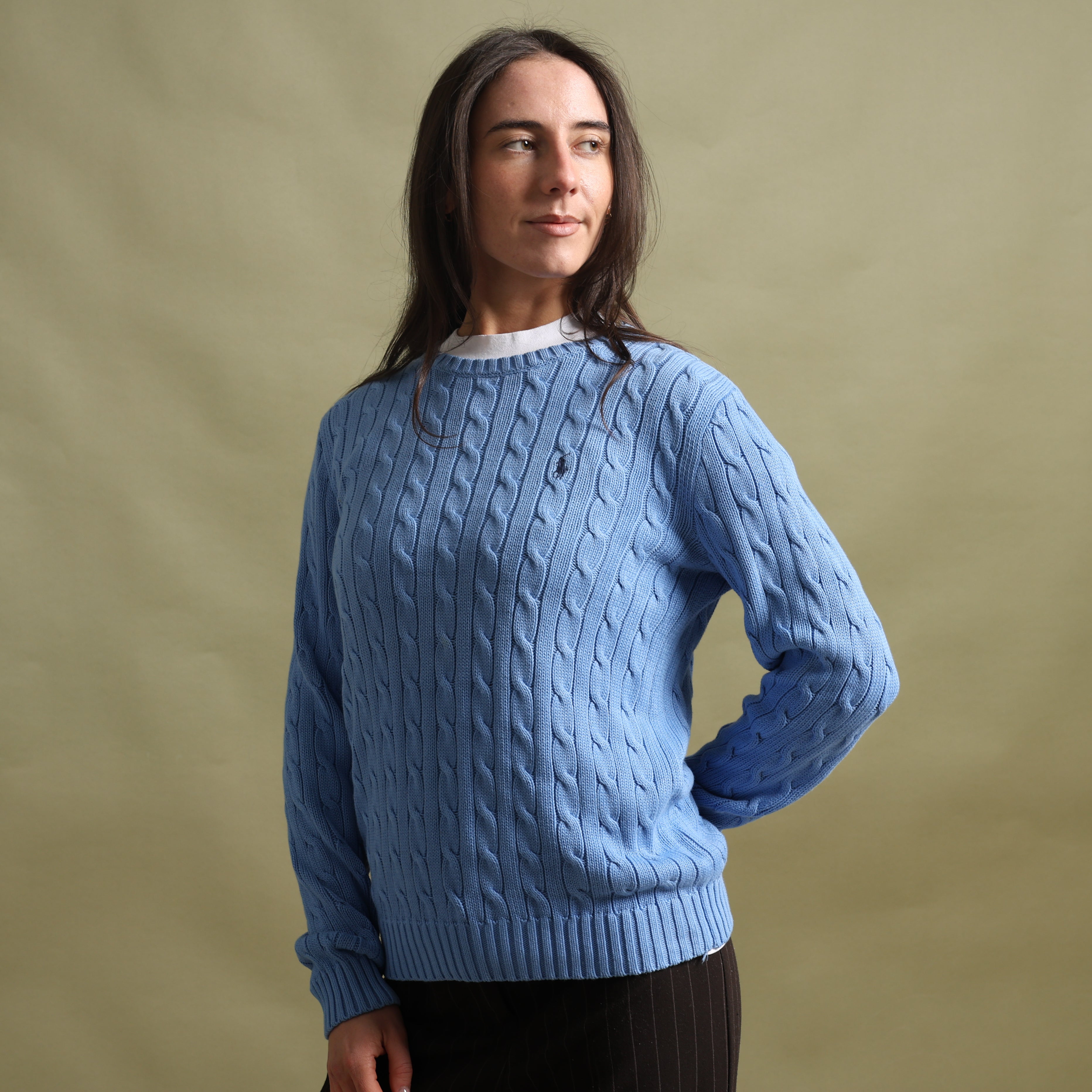 Vintage Polo Ralph Lauren Jumper L Blue Cotton