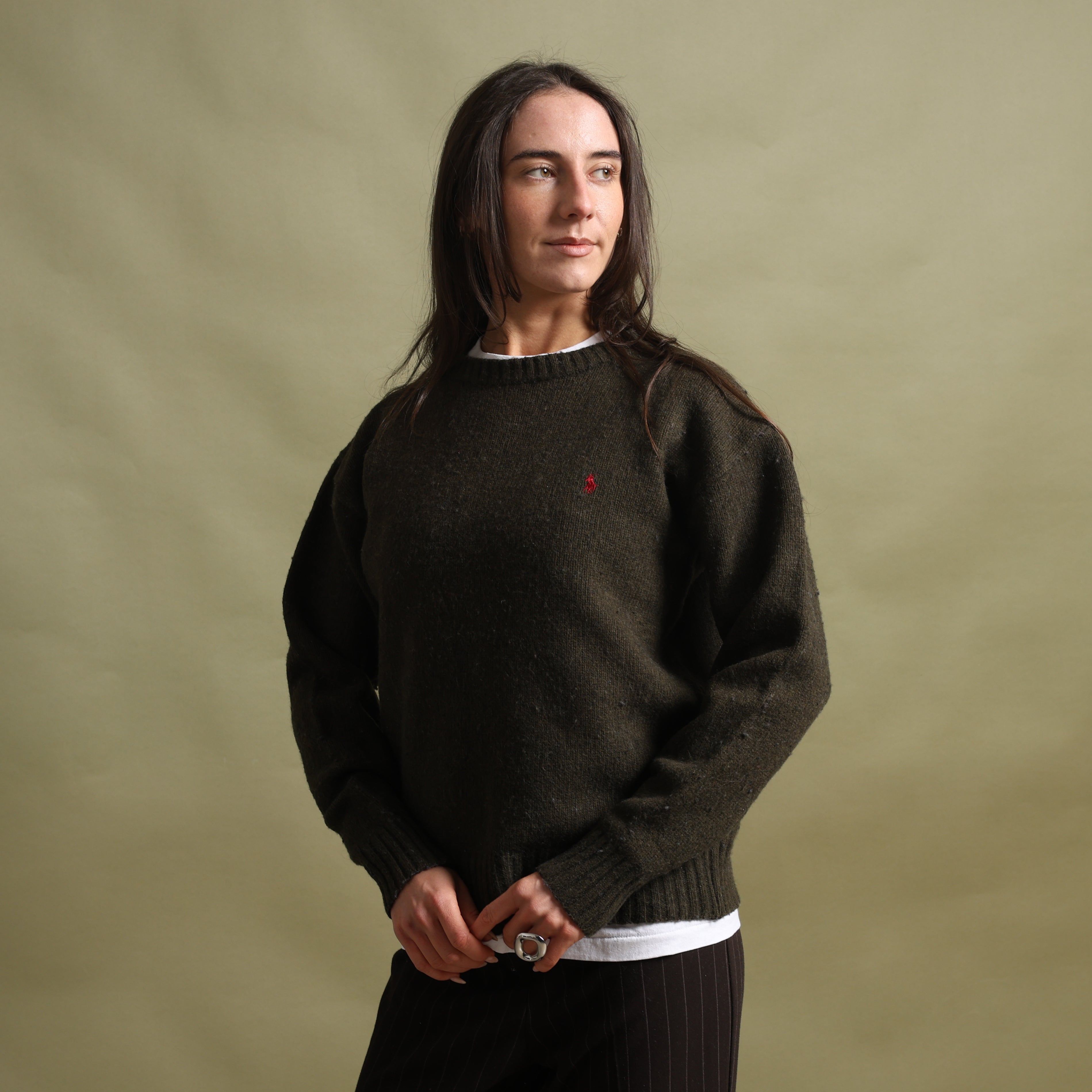 Vintage Polo Ralph Lauren Jumper M Forest green Wool