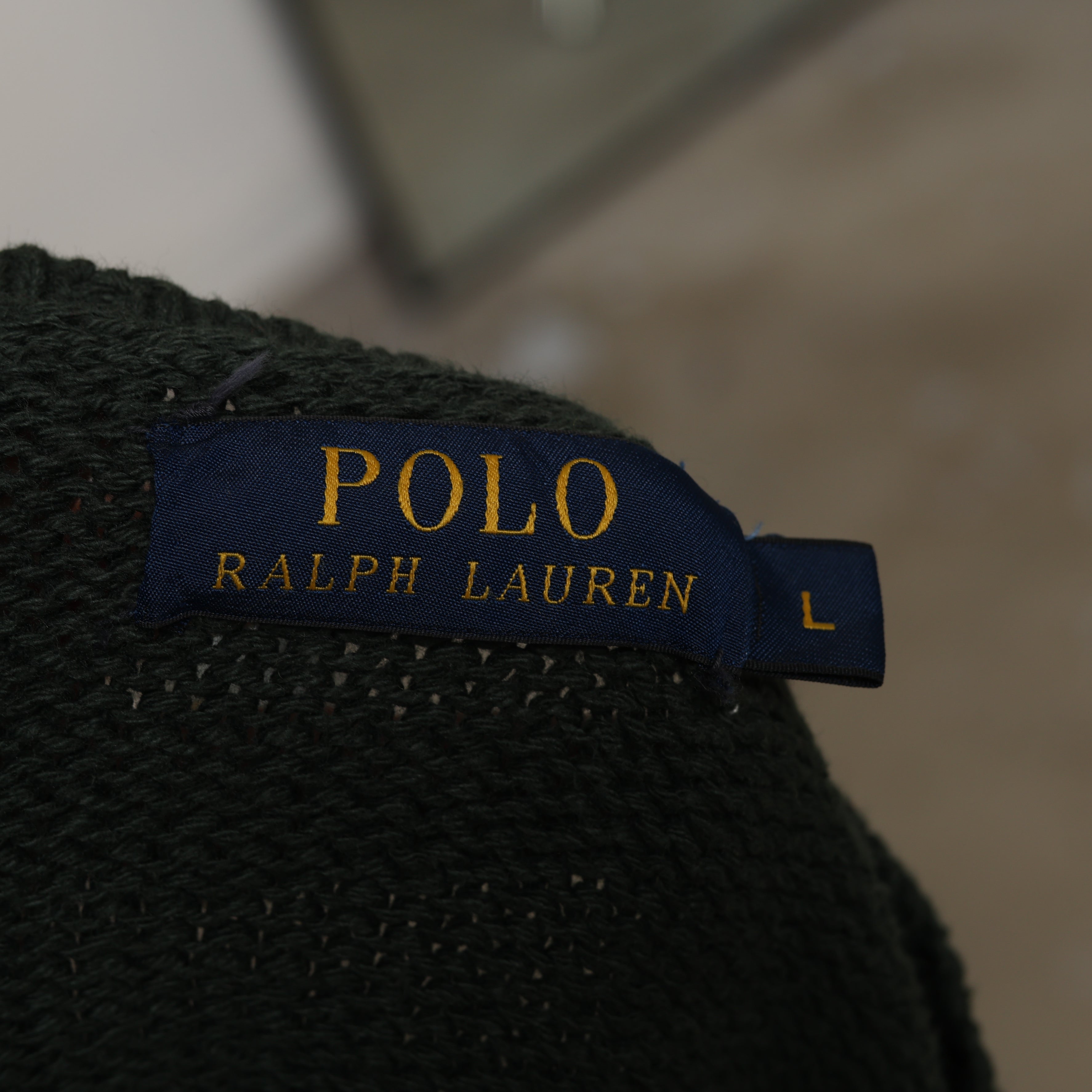 Vintage Polo Ralph Lauren V-Neck Jumper  L Green Cotton