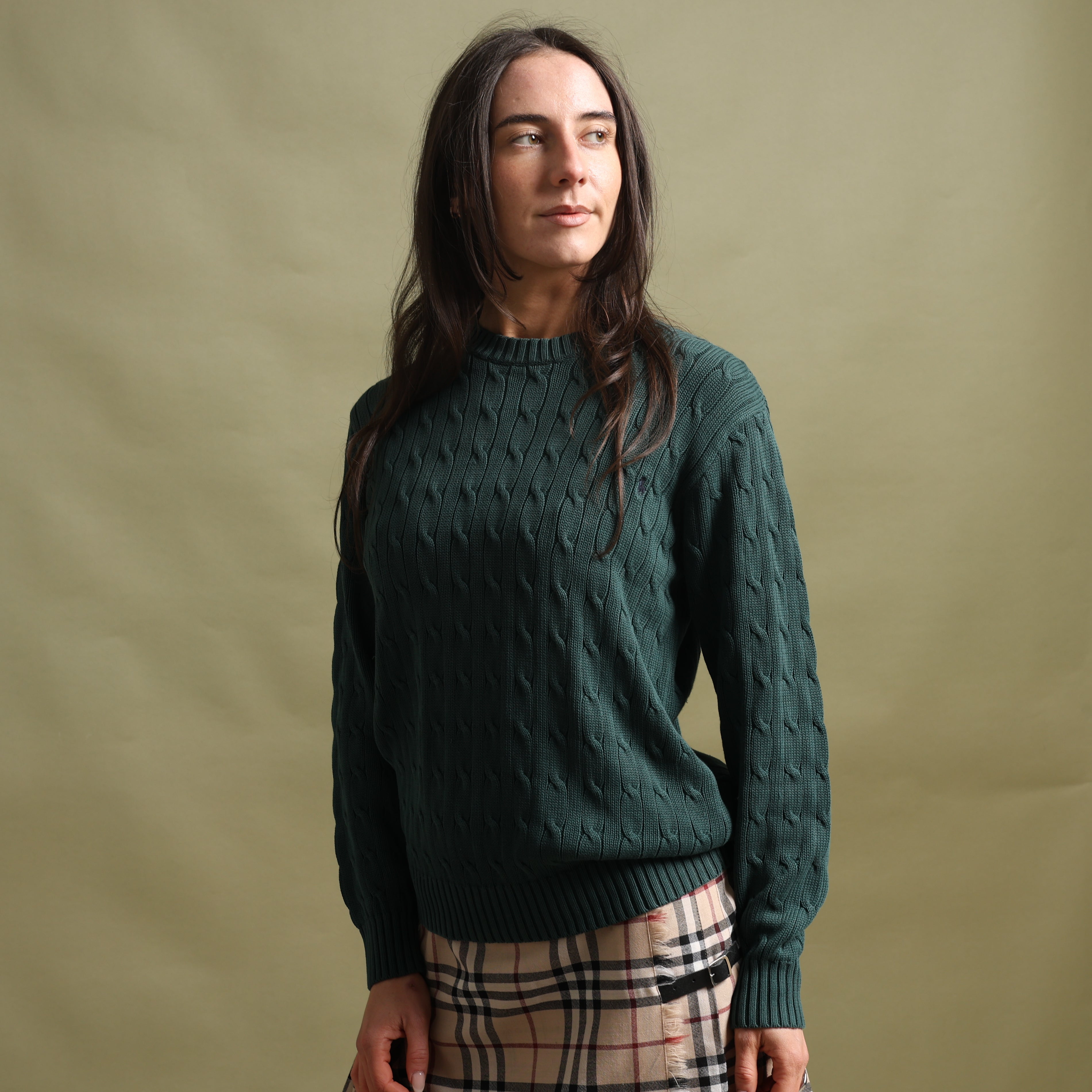 Vintage Polo Ralph Lauren Jumper M Green Cotton