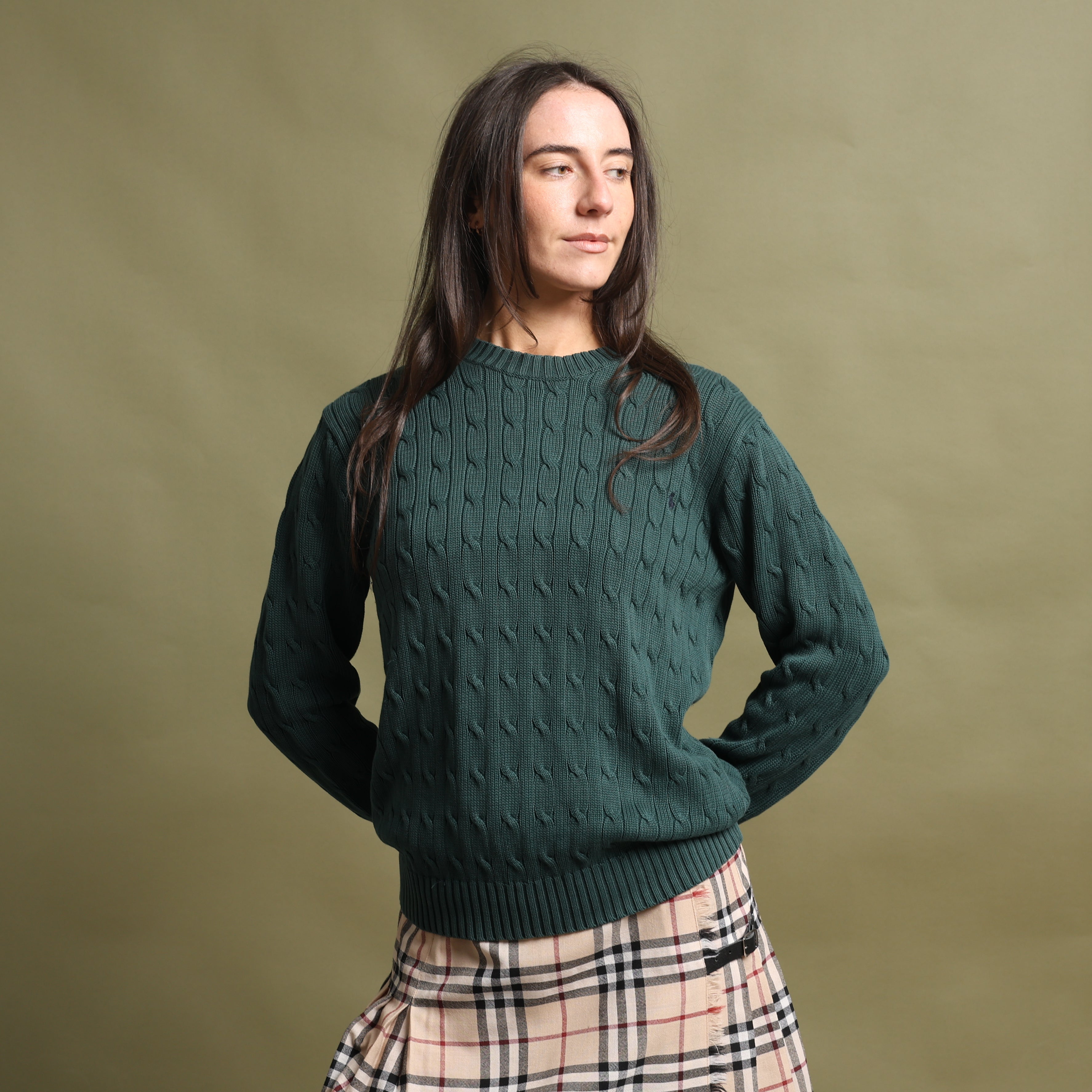 Vintage Polo Ralph Lauren Jumper M Green Cotton