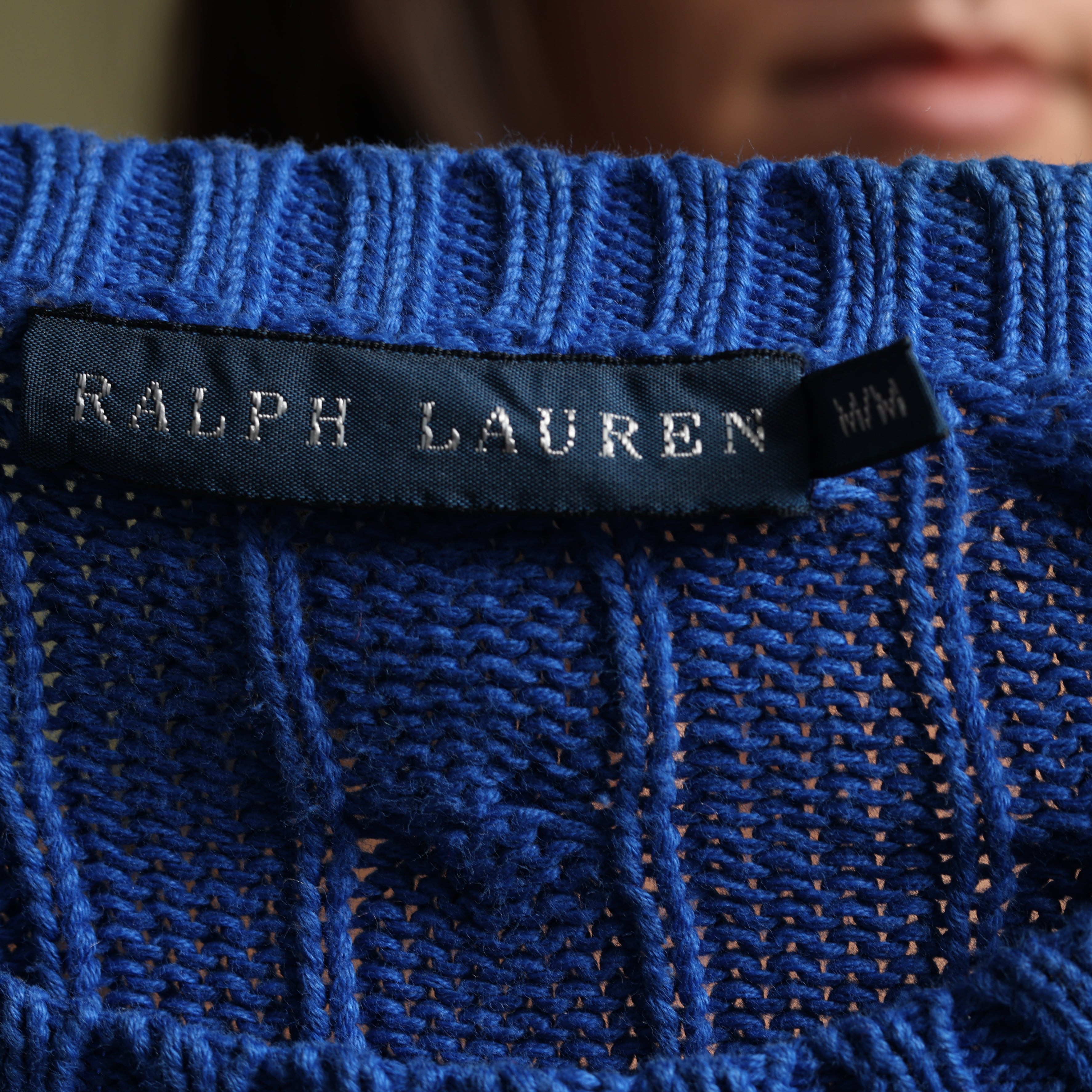 Vintage Ralph Lauren Jumper M Blue Cotton