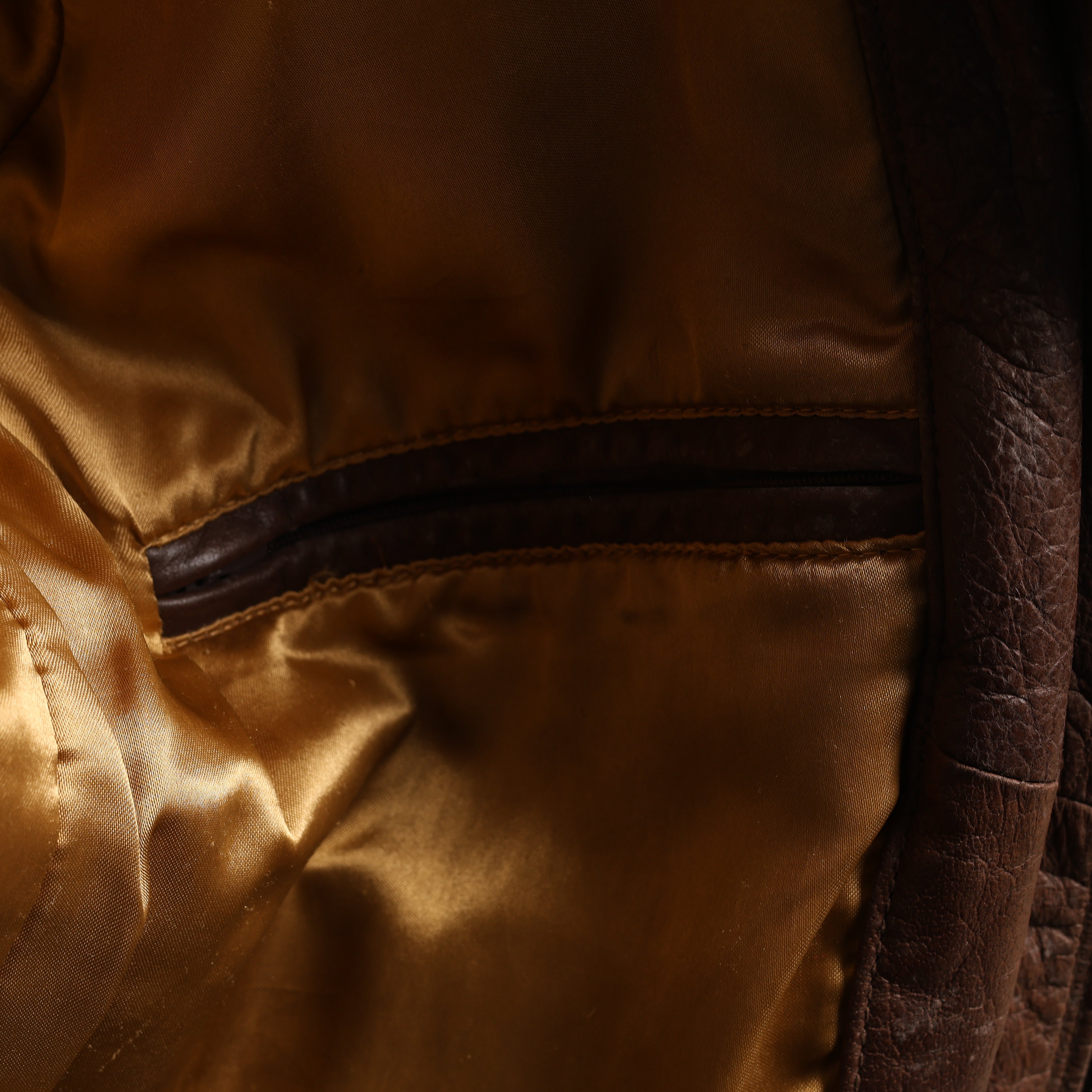 Vintage Y2K Leather Bomber Jacket L Brown Leather
