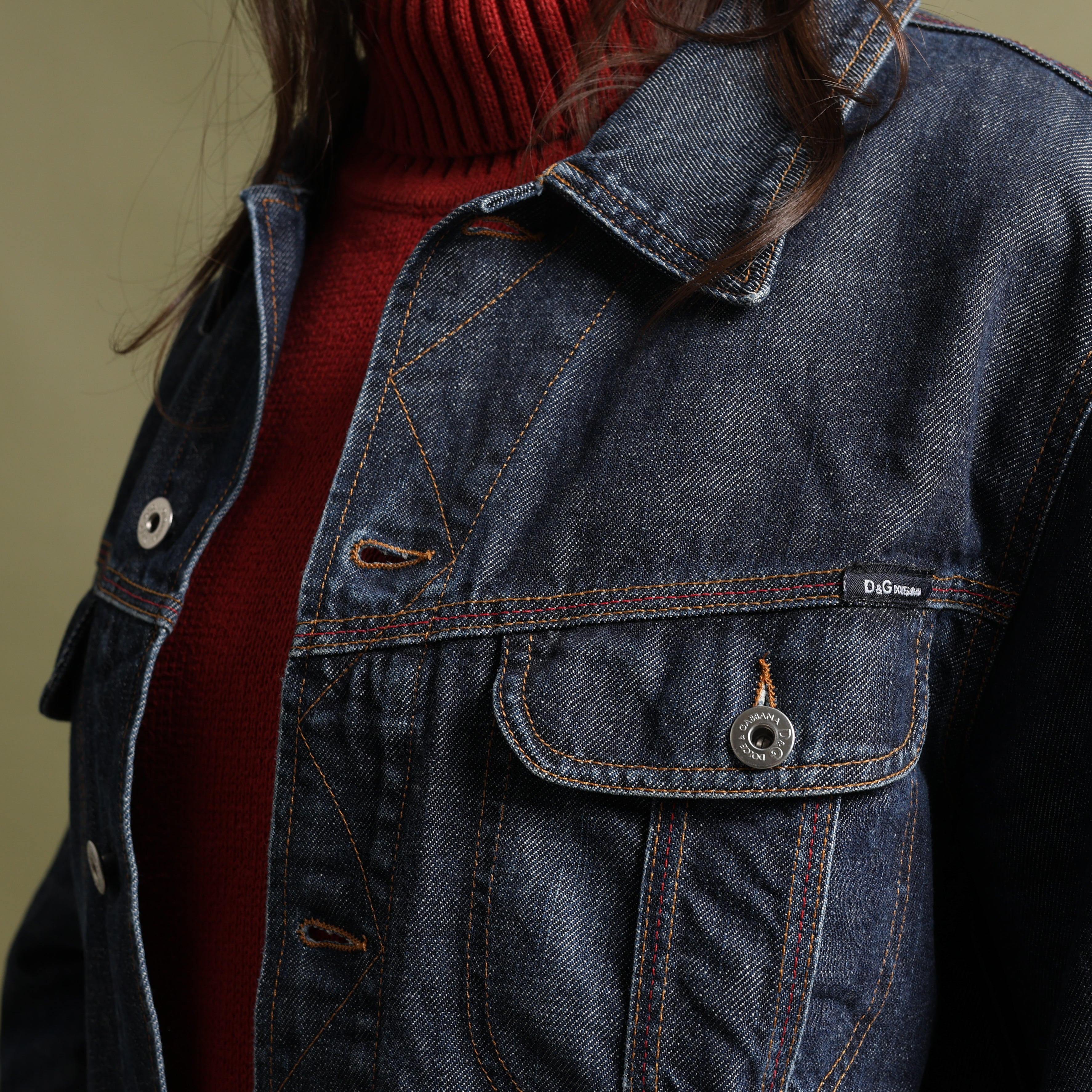 Vintage Dolce & Gabbana Denim Jacket M Dark Blue Denim