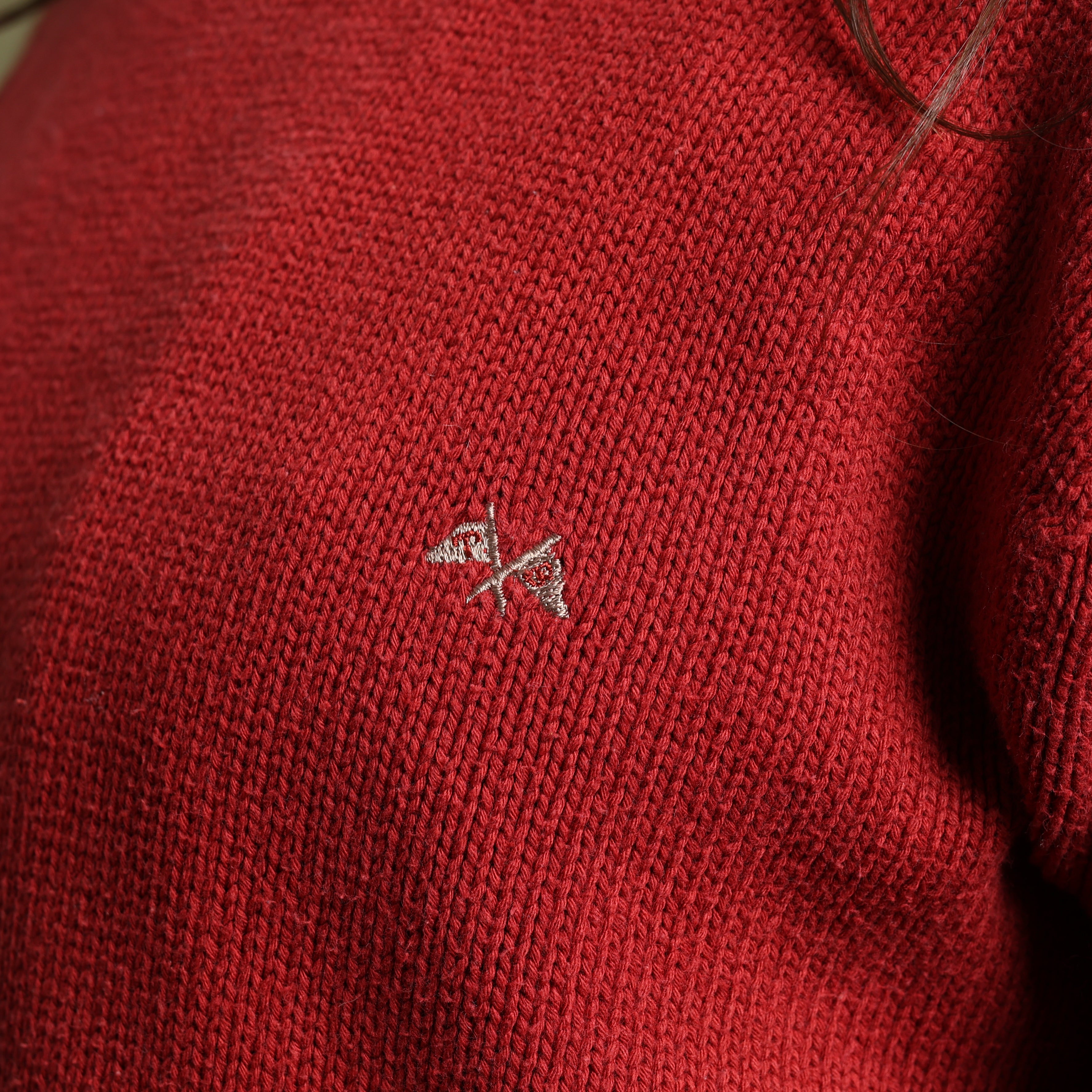 Vintage Thomas Burberry Turtleneck Jumper M Red Cotton