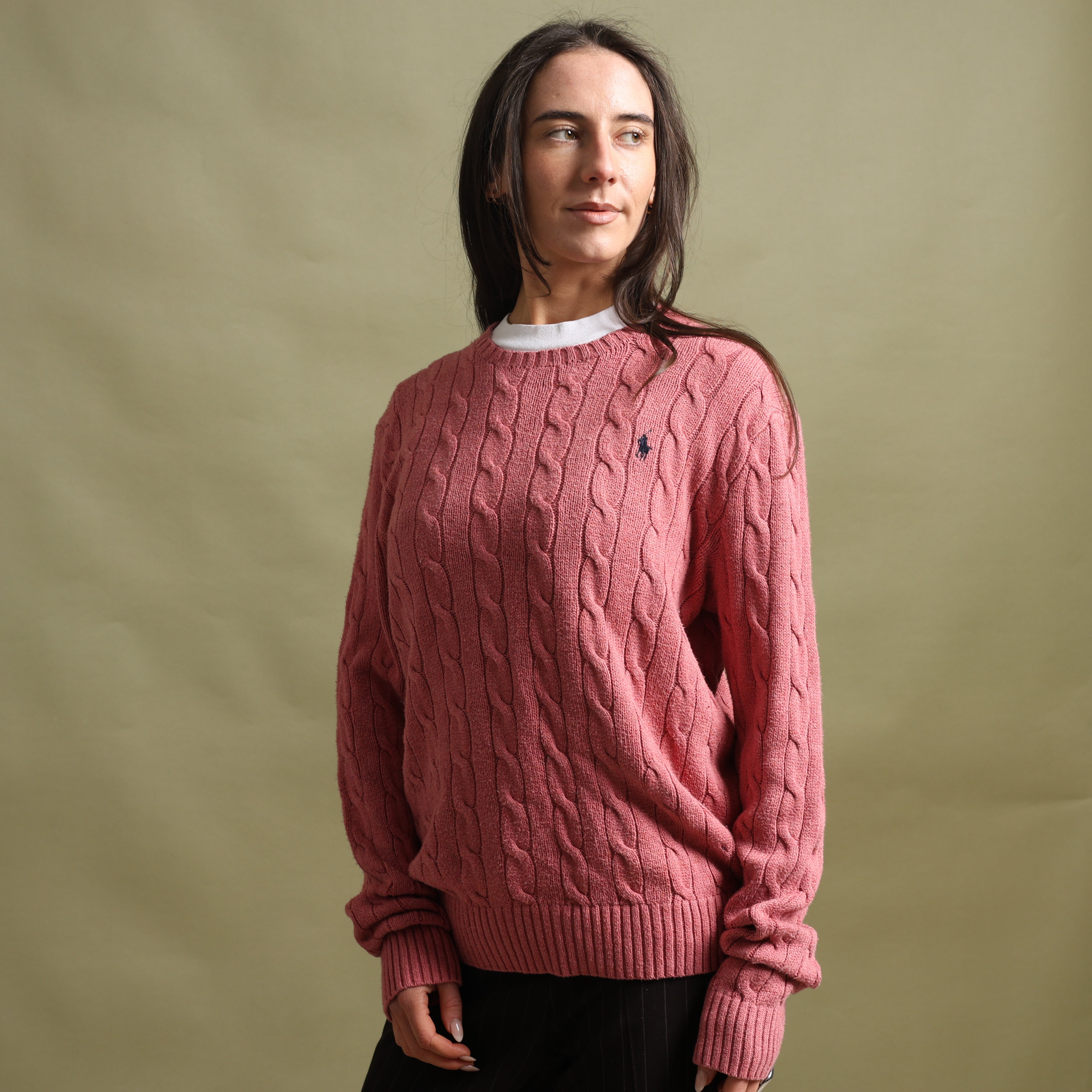 Vintage Polo Ralph Lauren Jumper M Pink Cotton